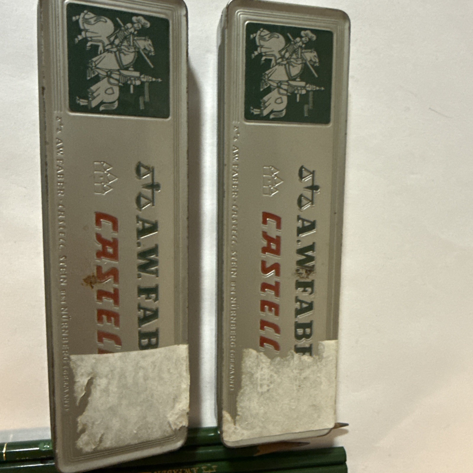 2 tins A. W. Faber Castell HB 17 Pencils in Tins Germany 9000, 13 new pencils 