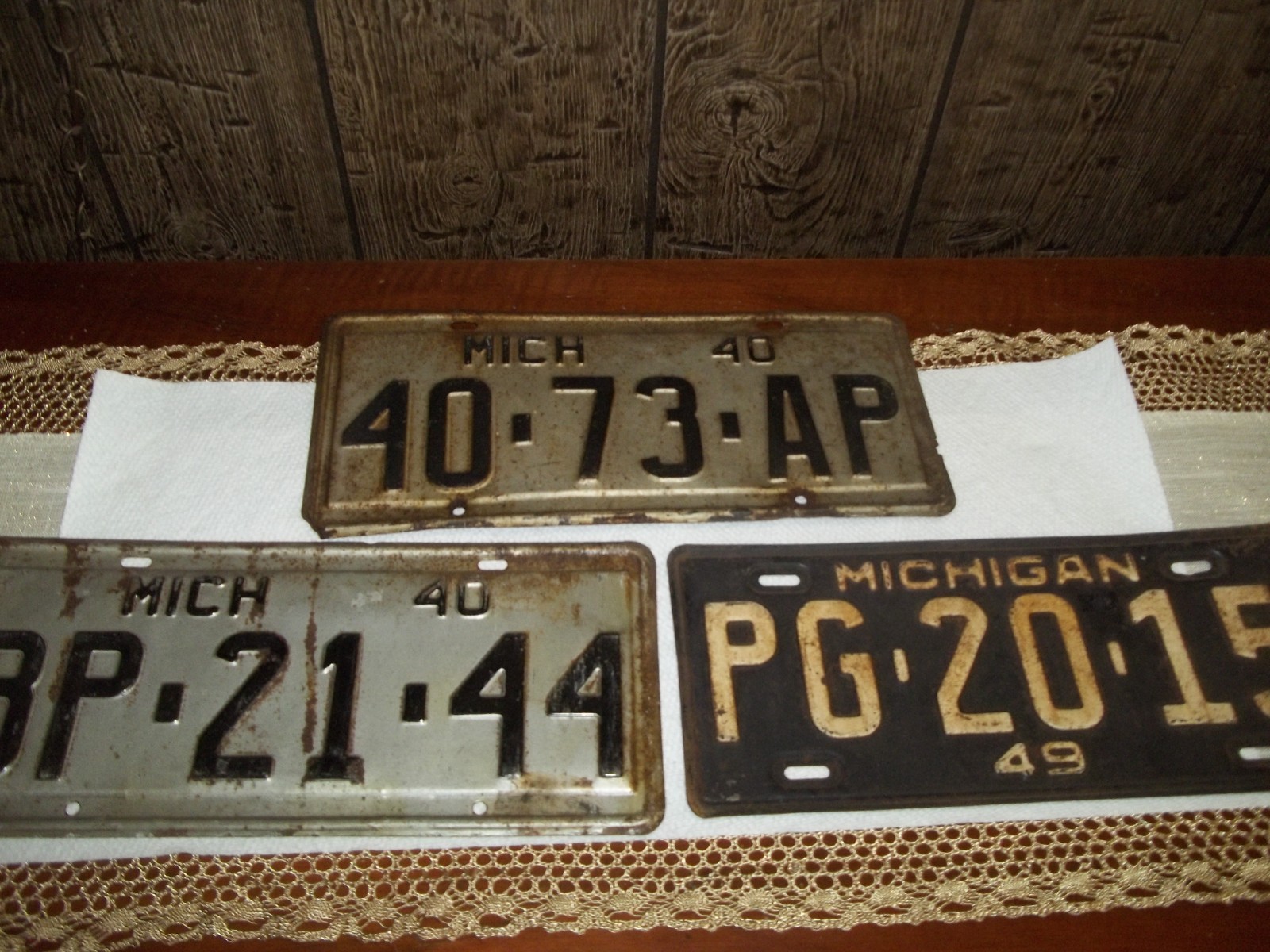 Three 1940' Michigan License Plate 1940-1949