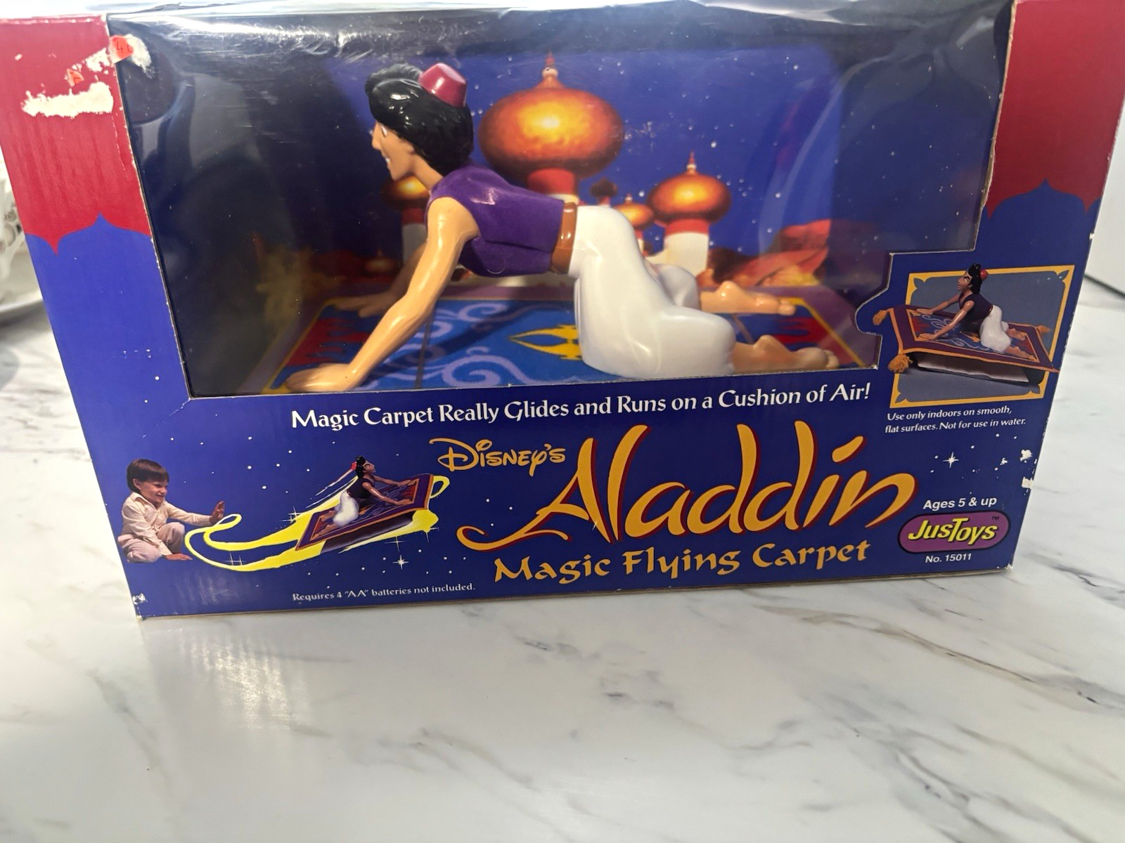Disney Aladdin Magic Flying Carpet Toy JusToys 1993 Vintage New In Box Sealed