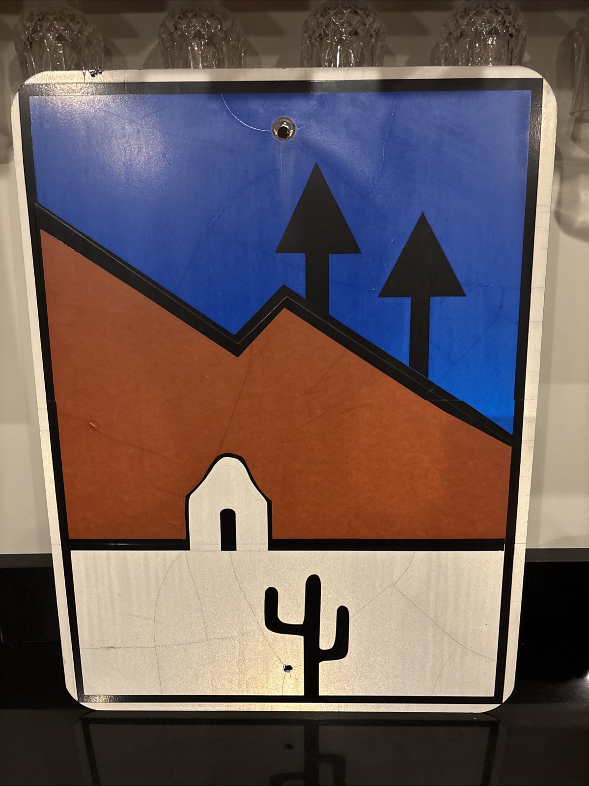 Vintage Arizona Scenic Road Marker Apache Trail Coronado Metal Sign 24x18
