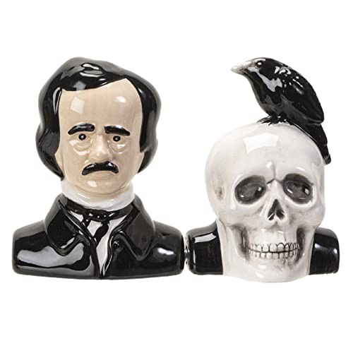 Pacific Giftware Edgar Allen Poe Salt & Pepper Halloween Shaker Set