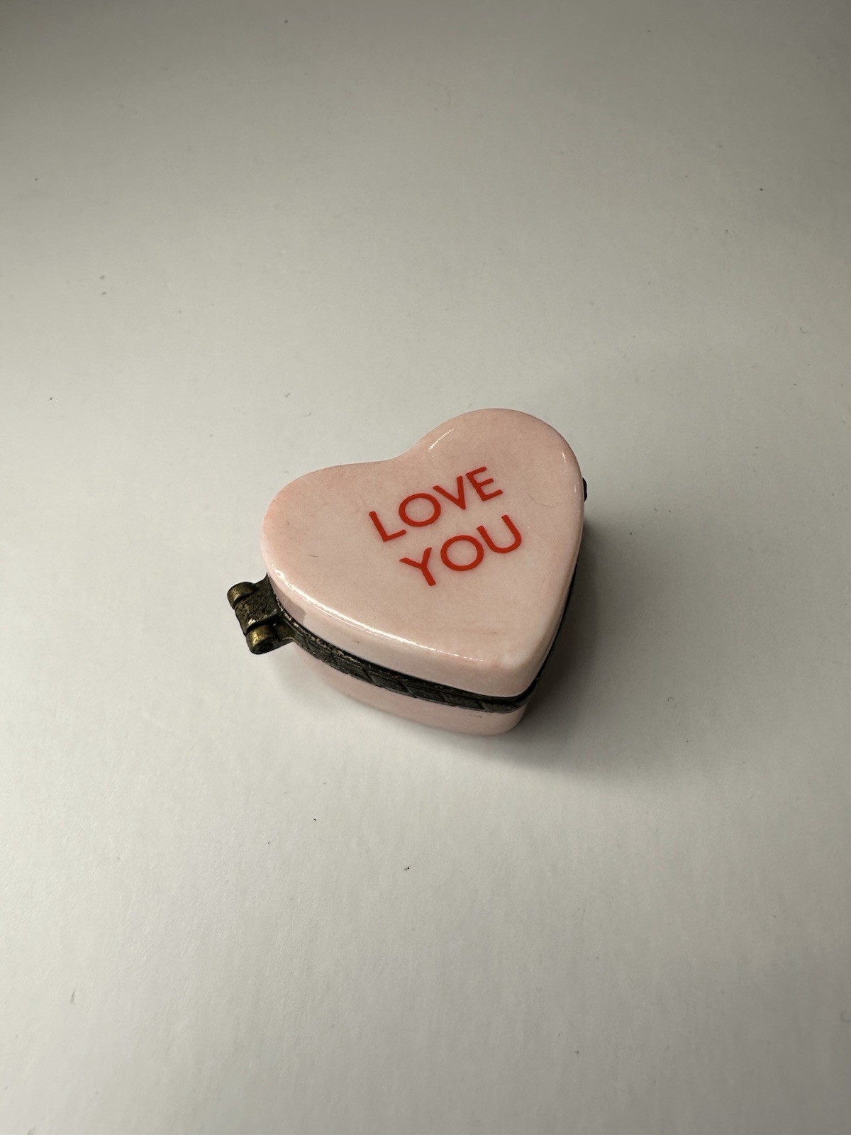 VTG PHB Midwest Valentine's LOVE YOU Pink Candy Conversation Heart Trinket Box