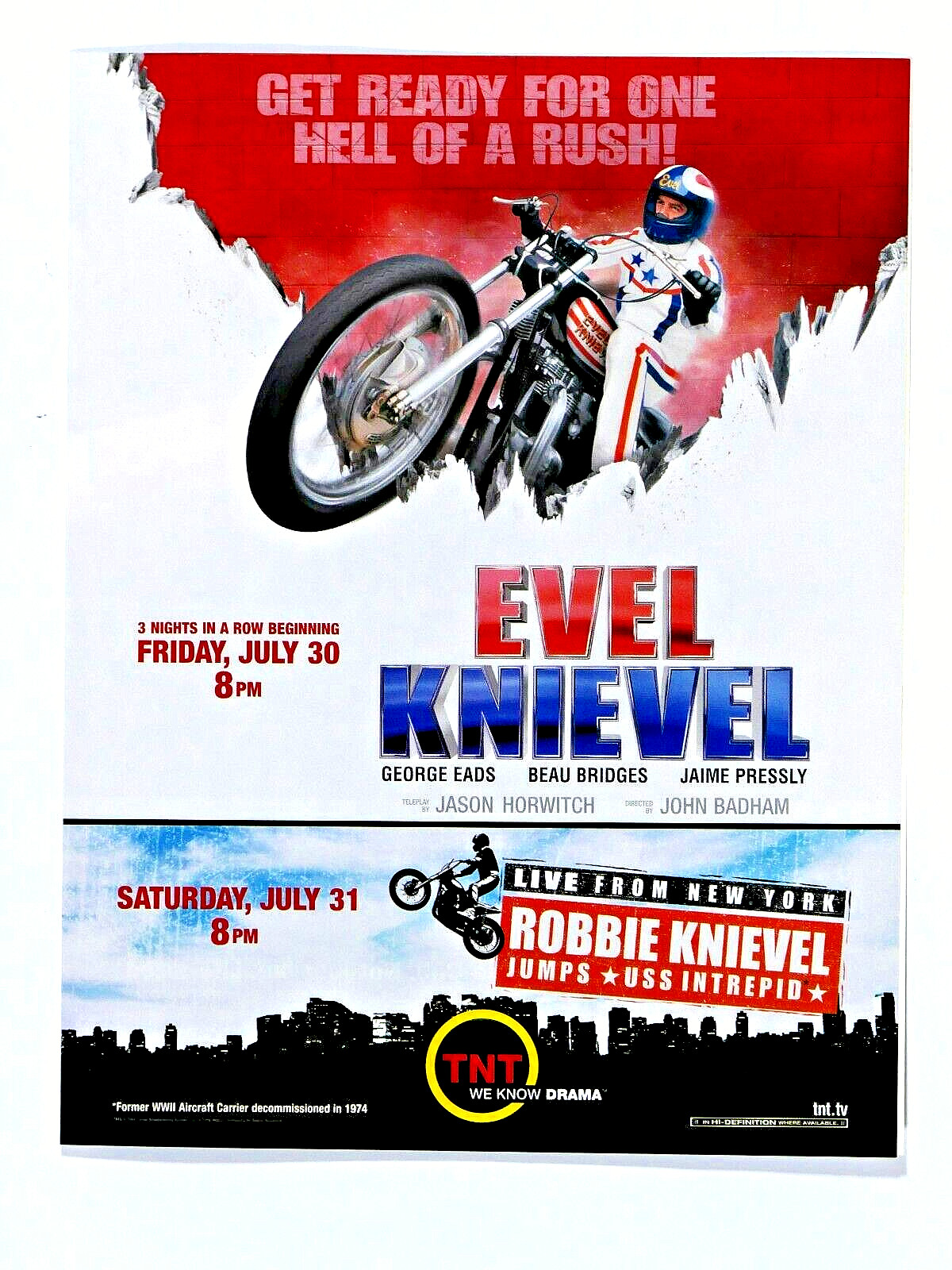 2004 TNT Evel Knievel & Robby Knievel U.S.S. Vintage Intrepid Original Print Ad