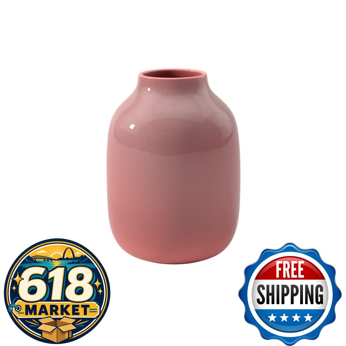 like. by Villeroy & Boch Perlemor Home Nek Vase Rose Pink 8.66 in