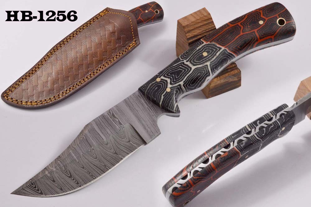 9.3 Base Camp FINGER TIP MICARTA Forge Damascus EDC Clip Point Hunter Knife 1256