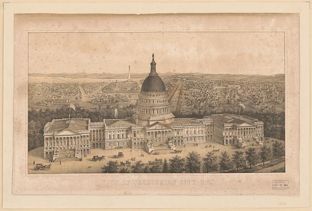 Washington D.C. 1850s U.S. Capitol Smithsonian Washington Monument View