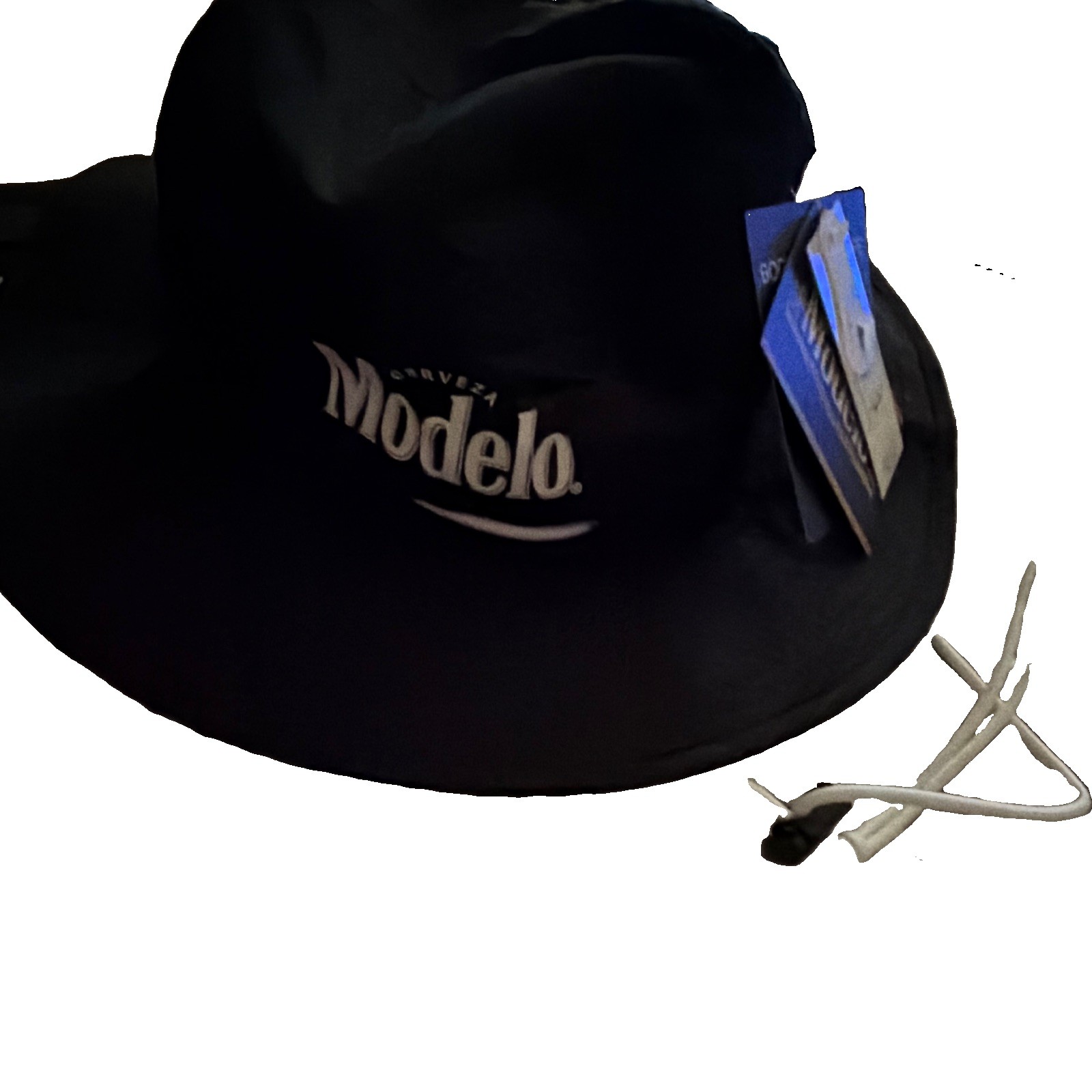 Modelo Black Breweriana Hat w/ Chin Cord - Modelo Beer Collectible Headwear