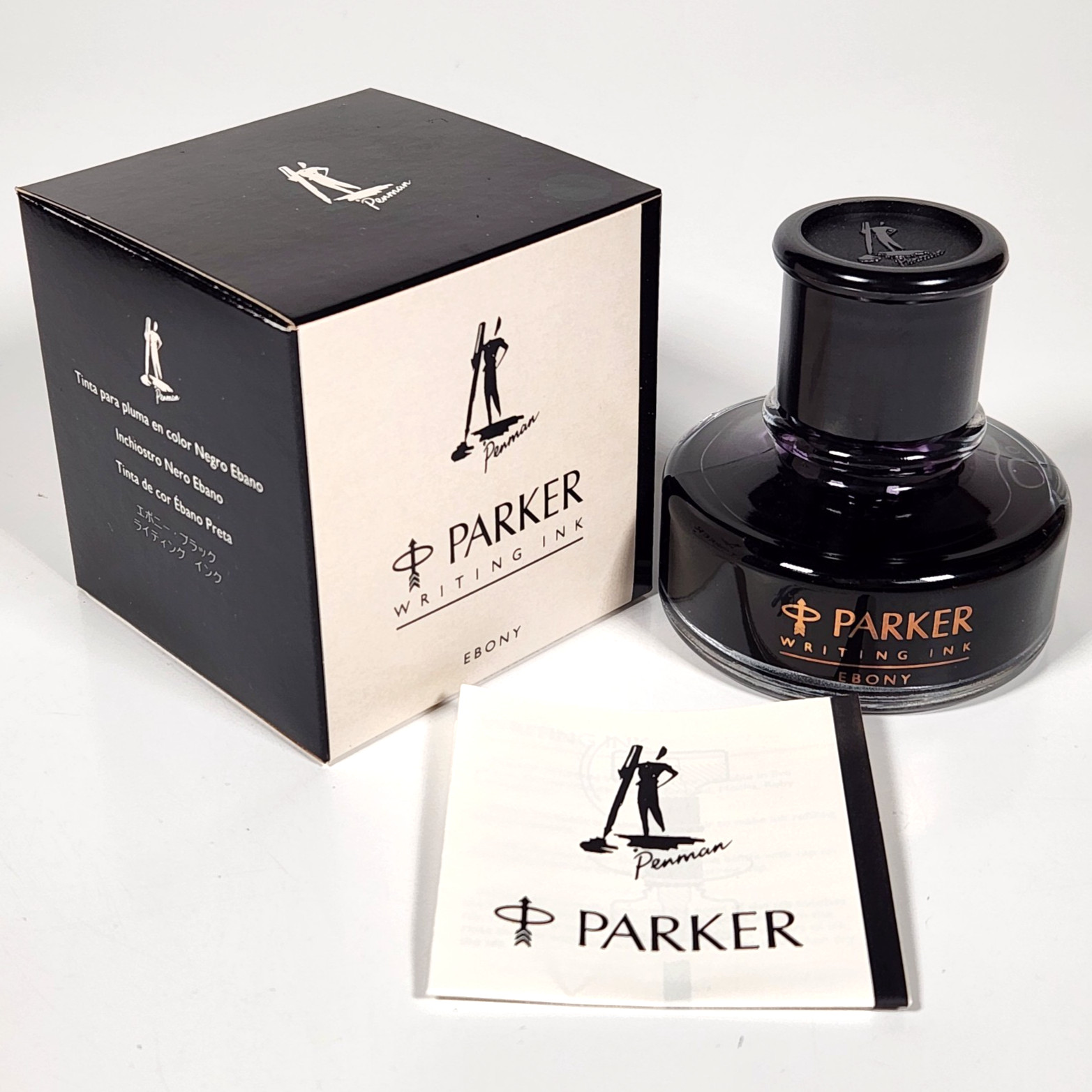 Vtg NOS Parker Penman Writing Ink 50ml Factory Sealed Bottle Made in UK - Ebony