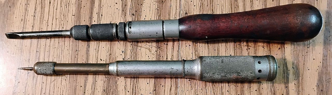 Lot of 2 Antique Goodall - Pratt Spiral Hand Tools - Screwdriver & Drill READ