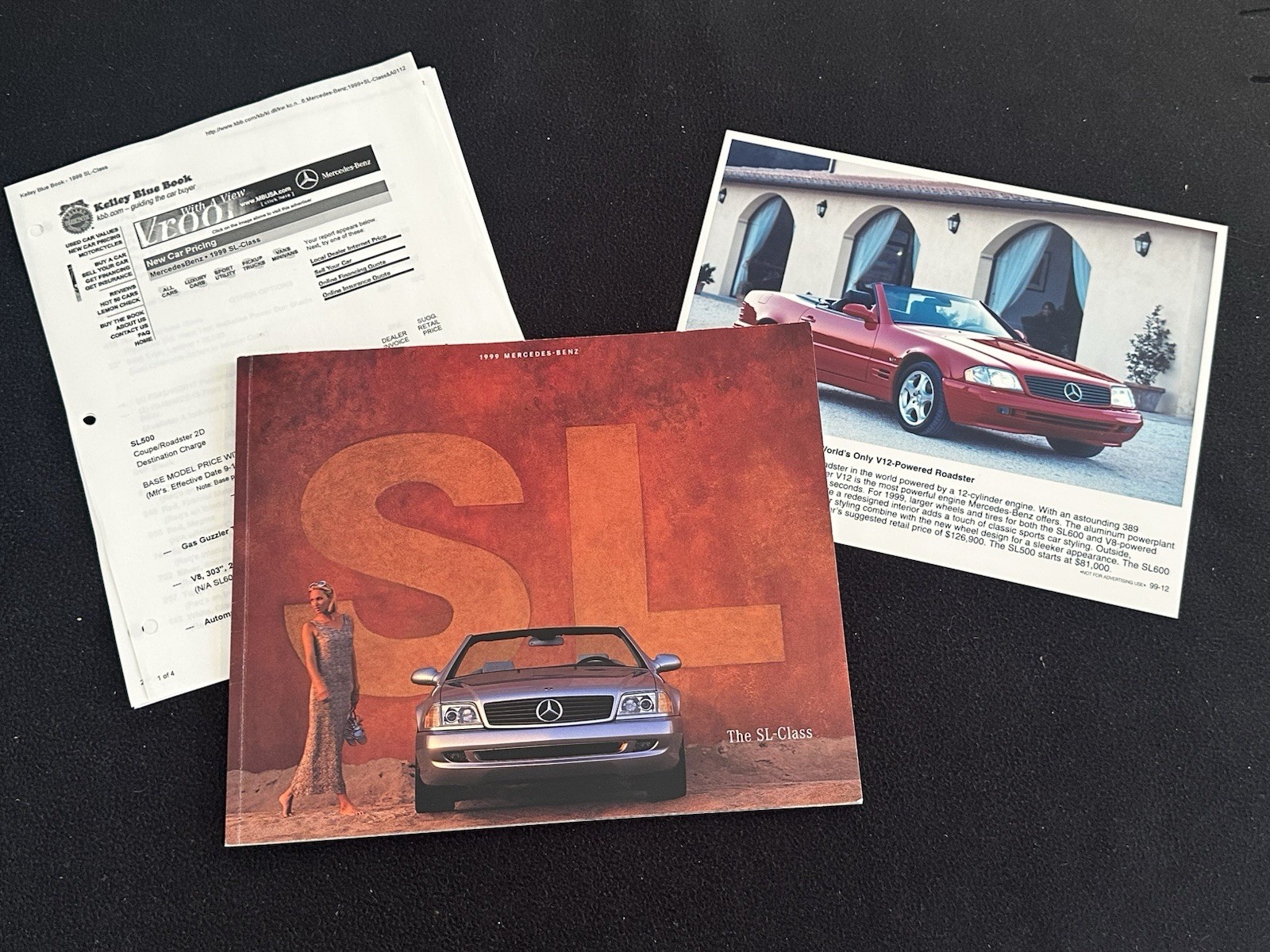 1999 Mercedes SL-class Sales Brochure R129 500 600 SL500 SL600 '99 US Catalog