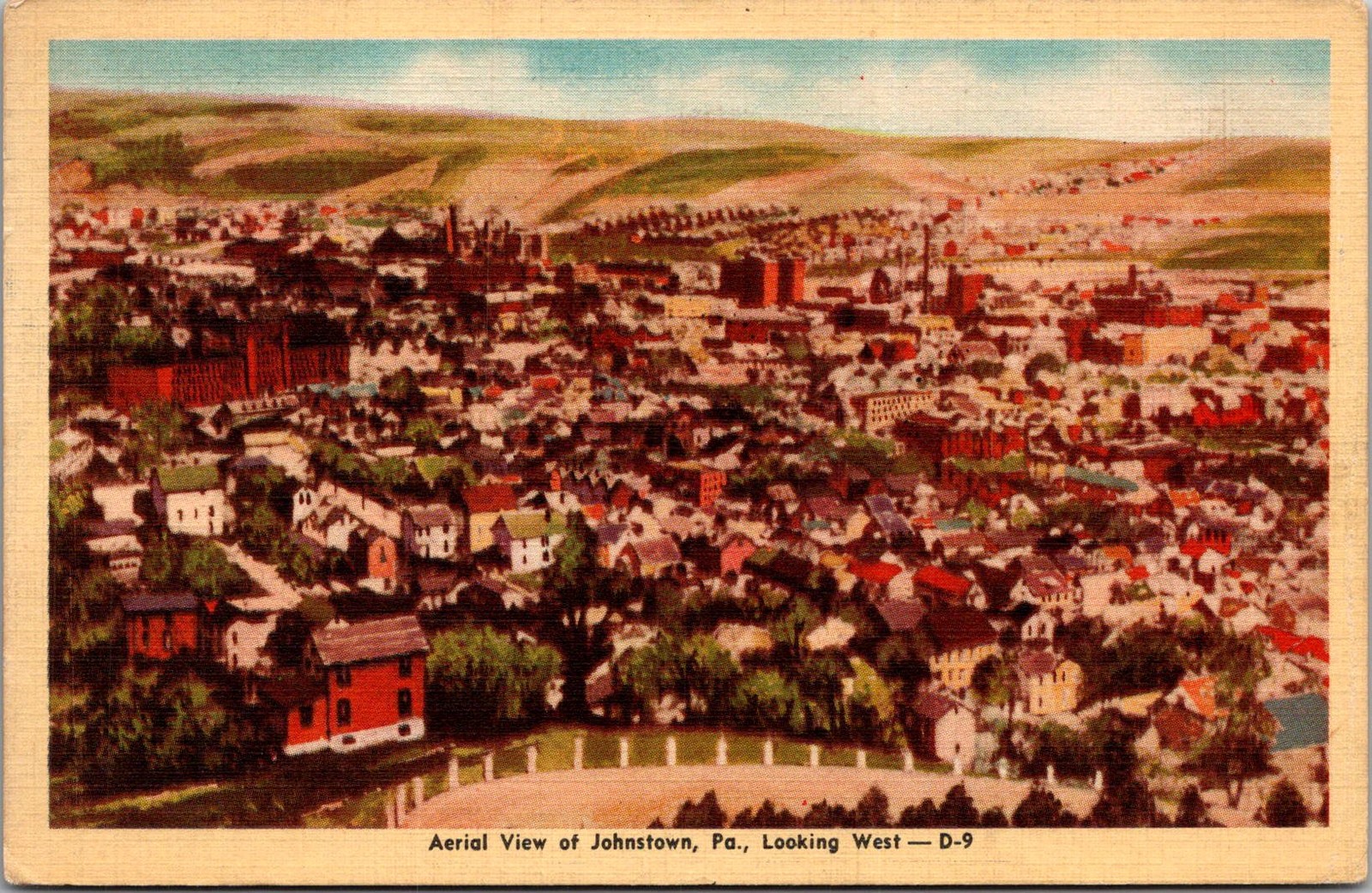 Aerial View West Johnstown PA Vintage Postcard 5P19-15