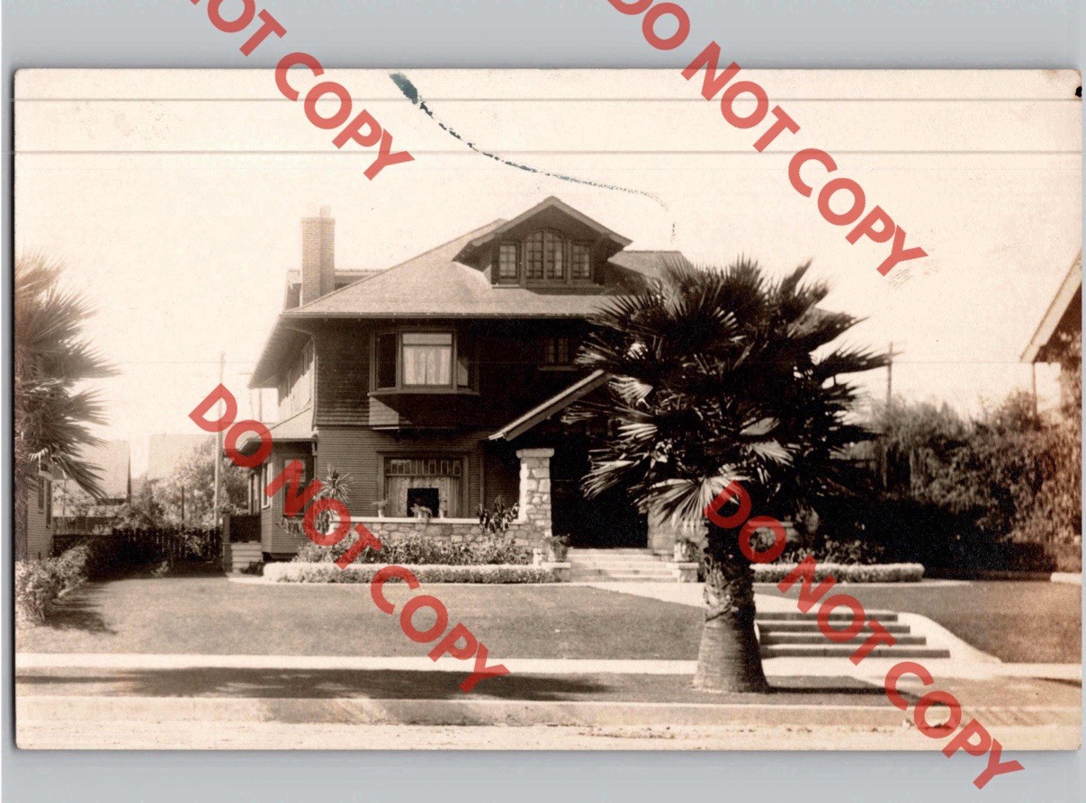 c1910 Packard Residence Home House PASADENA California CA Los Angeles RPPC Photo