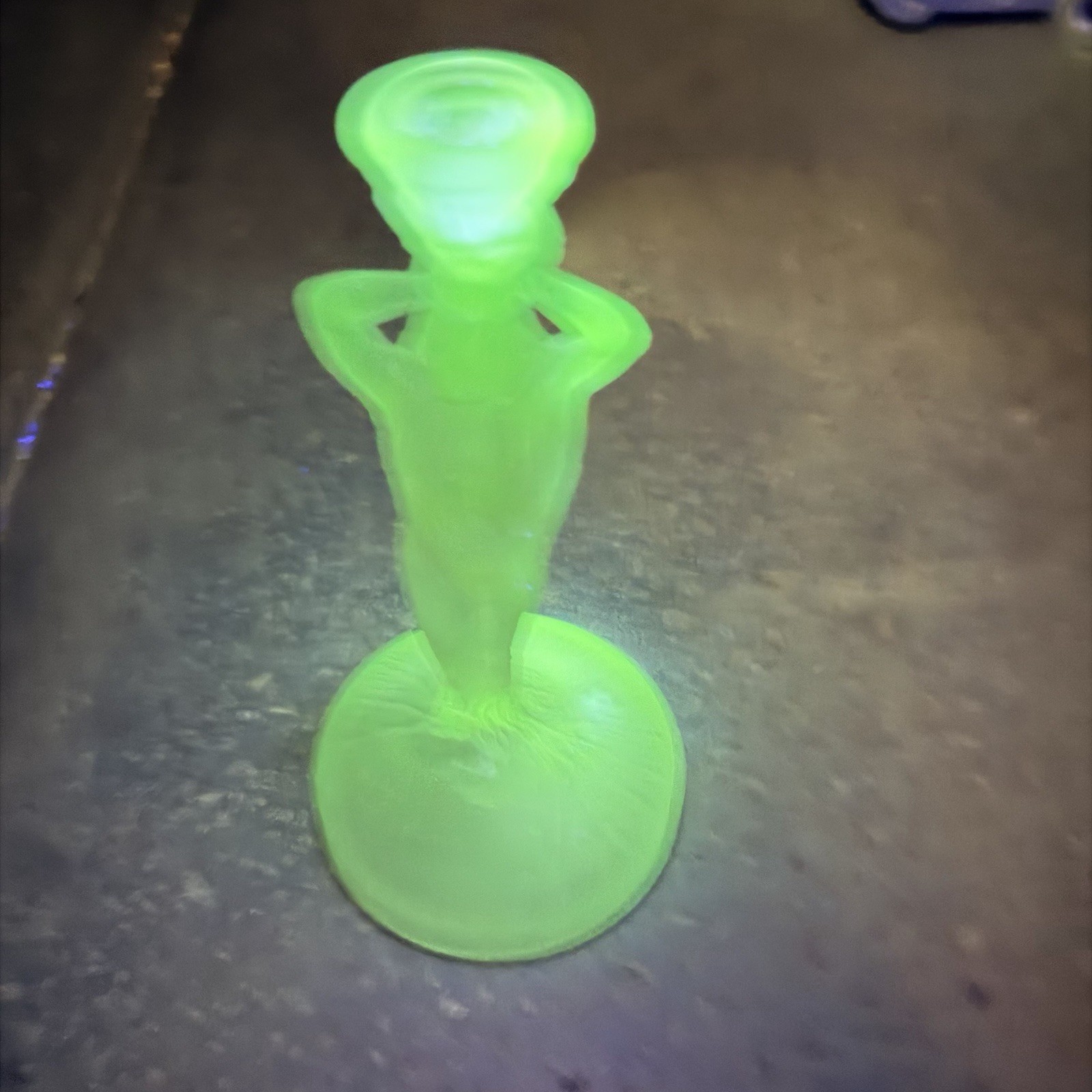Vintage Semi Nude Woman Frosted  Candlestick 8 3/4