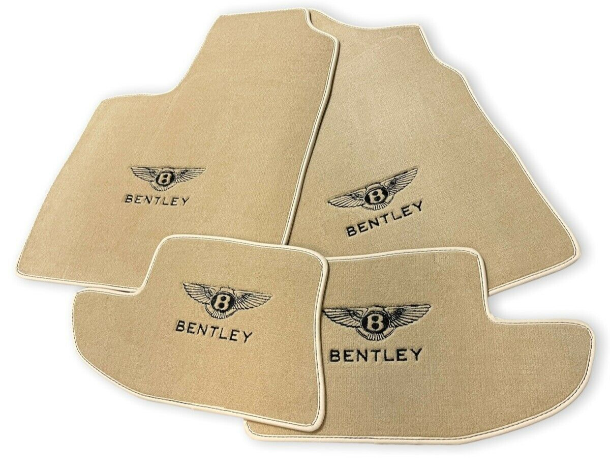 Floor Mats For Bentley Continental GT Bentley Emblem Tailored Beige Carpets Set 