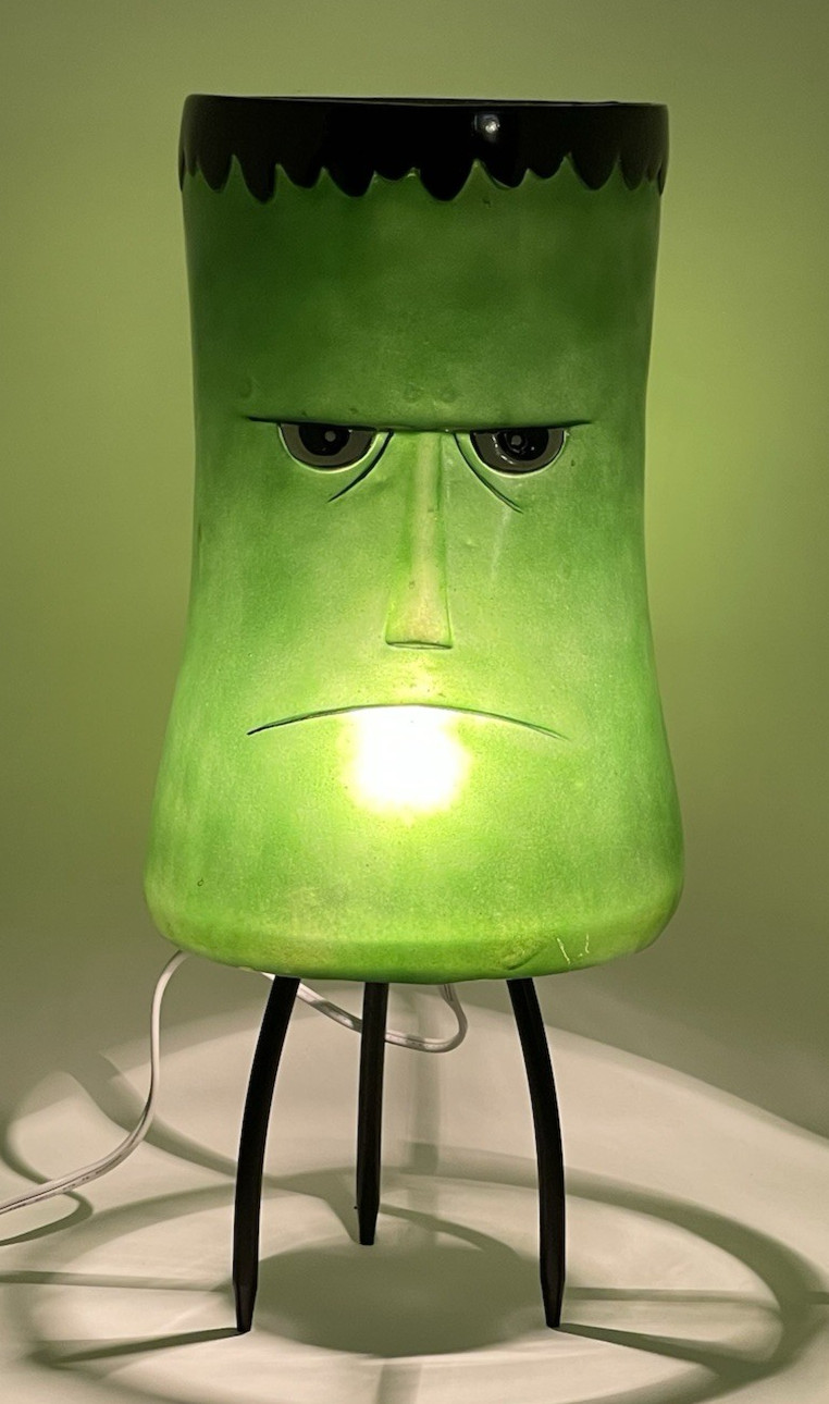 Vintage Fiberglass Monster Frankenstein 15” Lamp 2006 RARE Halloween Decor Light