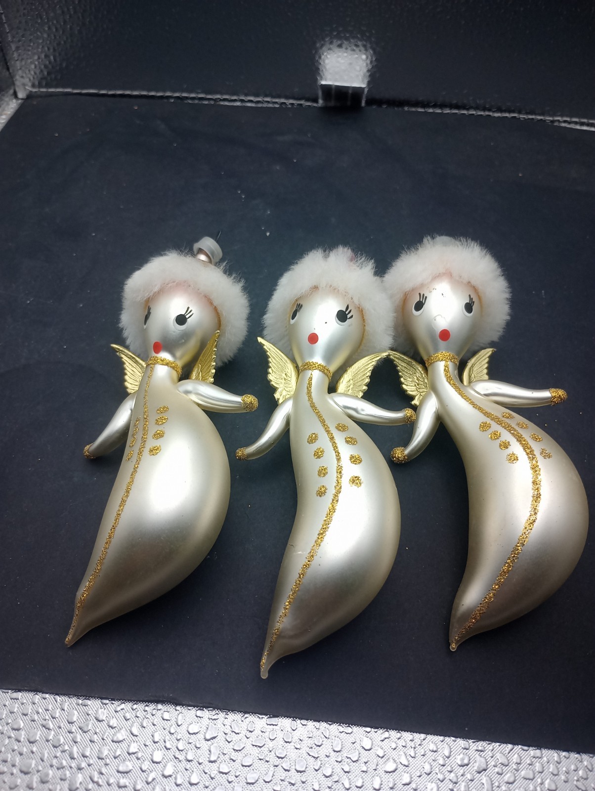 3 Vintage De Carlini Italy Glass Ornament ANGEL  5.5\