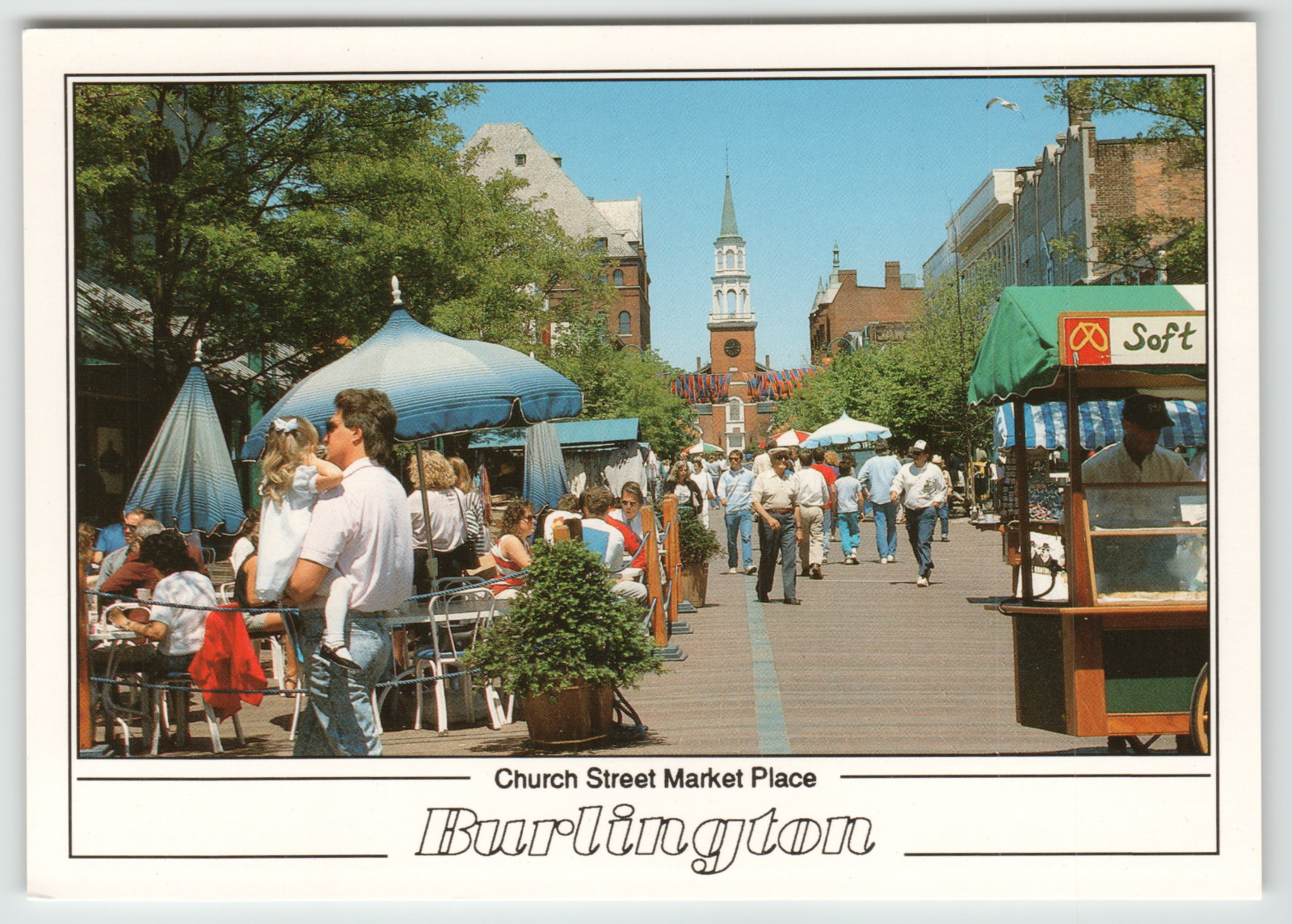 Continental Postcard Church Street Market Place in Burlington, VT.