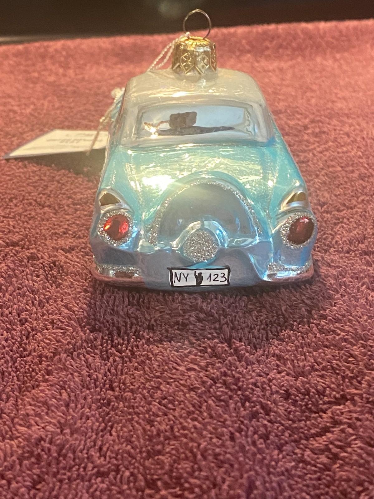 POLONAISE 1956 Ford Blue Thunderbird Polish Glass Christmas Ornament Licensed