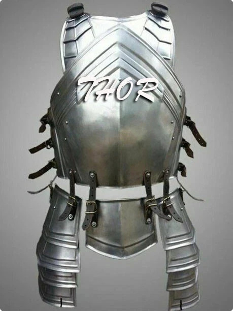 Roman Armor Muscle Jacket Medieval Breast Plate Jacket Silver