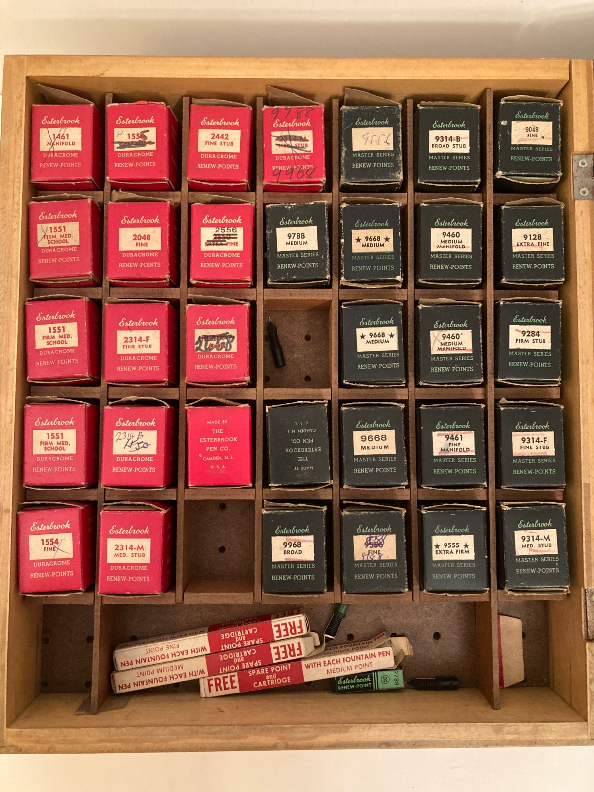 Esterbrook Fountain Pen Nibs Renew Points NOS Lot Store Display 263 Total RARE