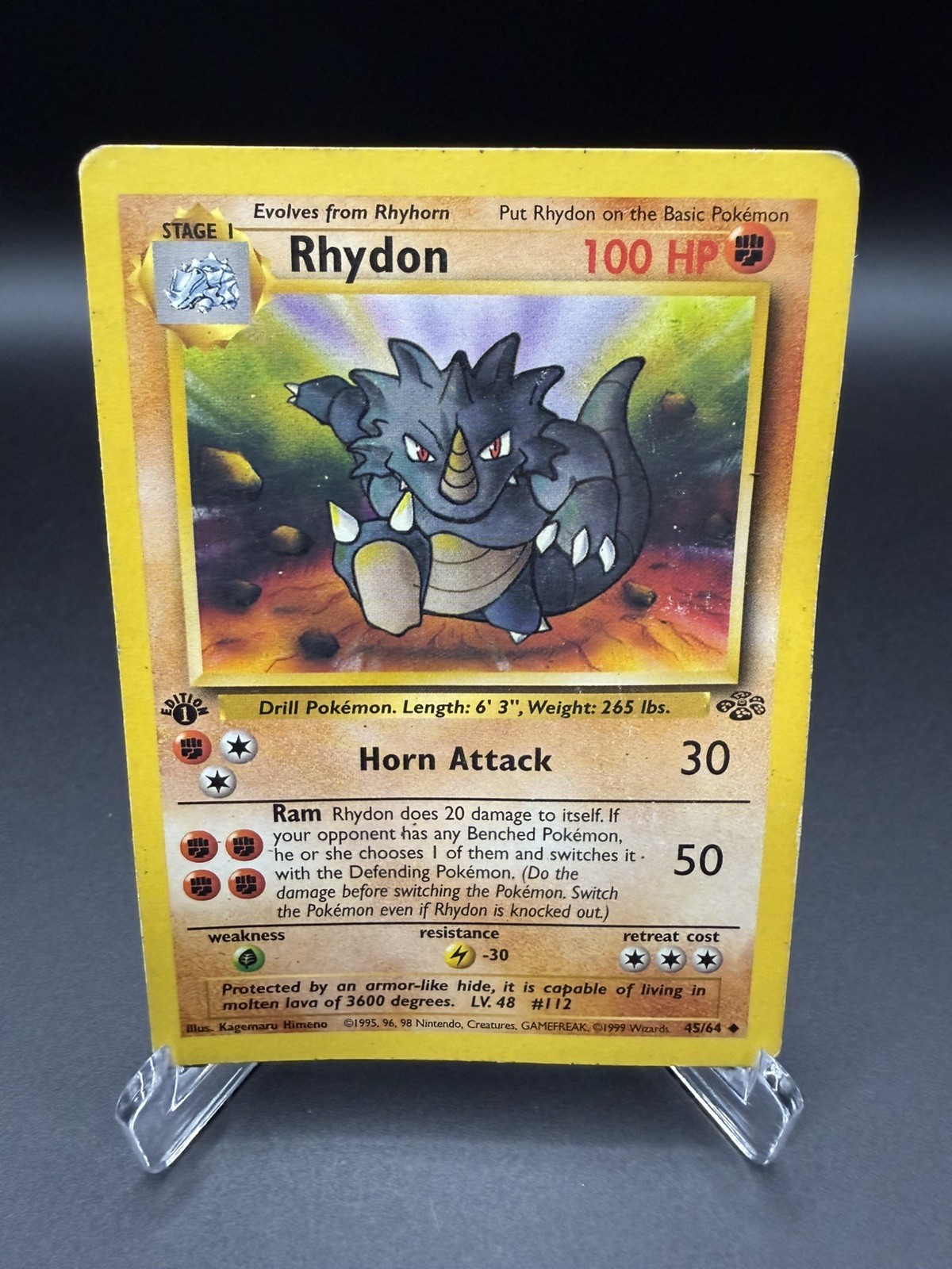 Pokemon TCG Jungle Rhydon 1st Edition 45/64