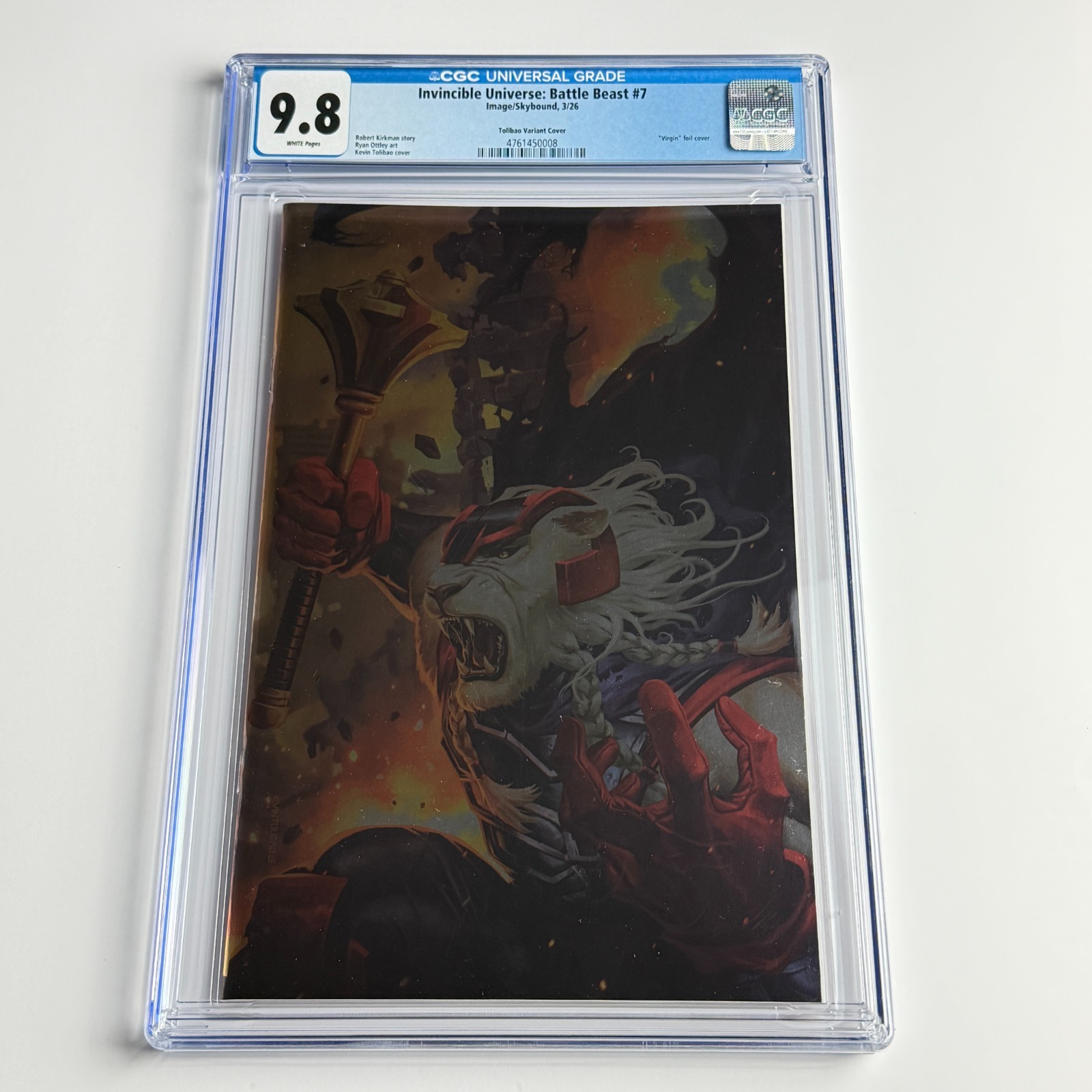 Invincible Universe Battle Beast #7 CGC 9.8 Kevin Tolibao Virgin Foil Ltd 1000