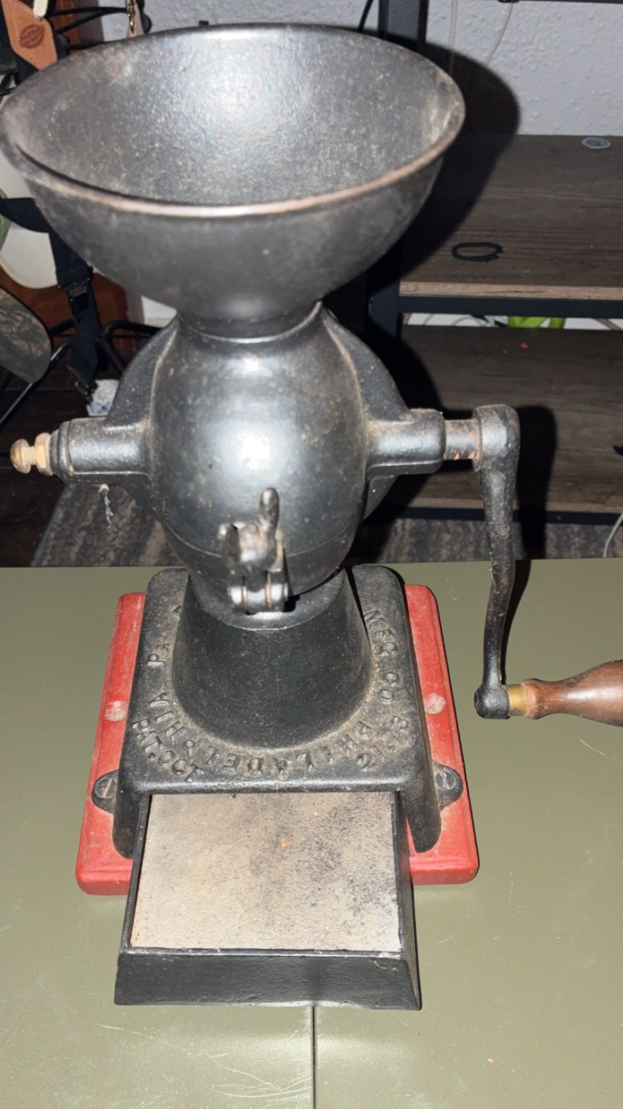 Antique Enterprise Cast Iron Table Mount Coffee Grinder #2173 Patent date cl