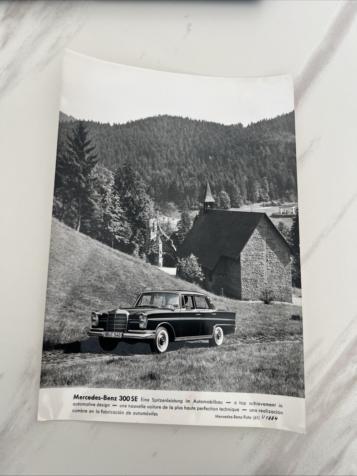 Original period photo photo press factory photo Mercedes Benz 300SE 1961