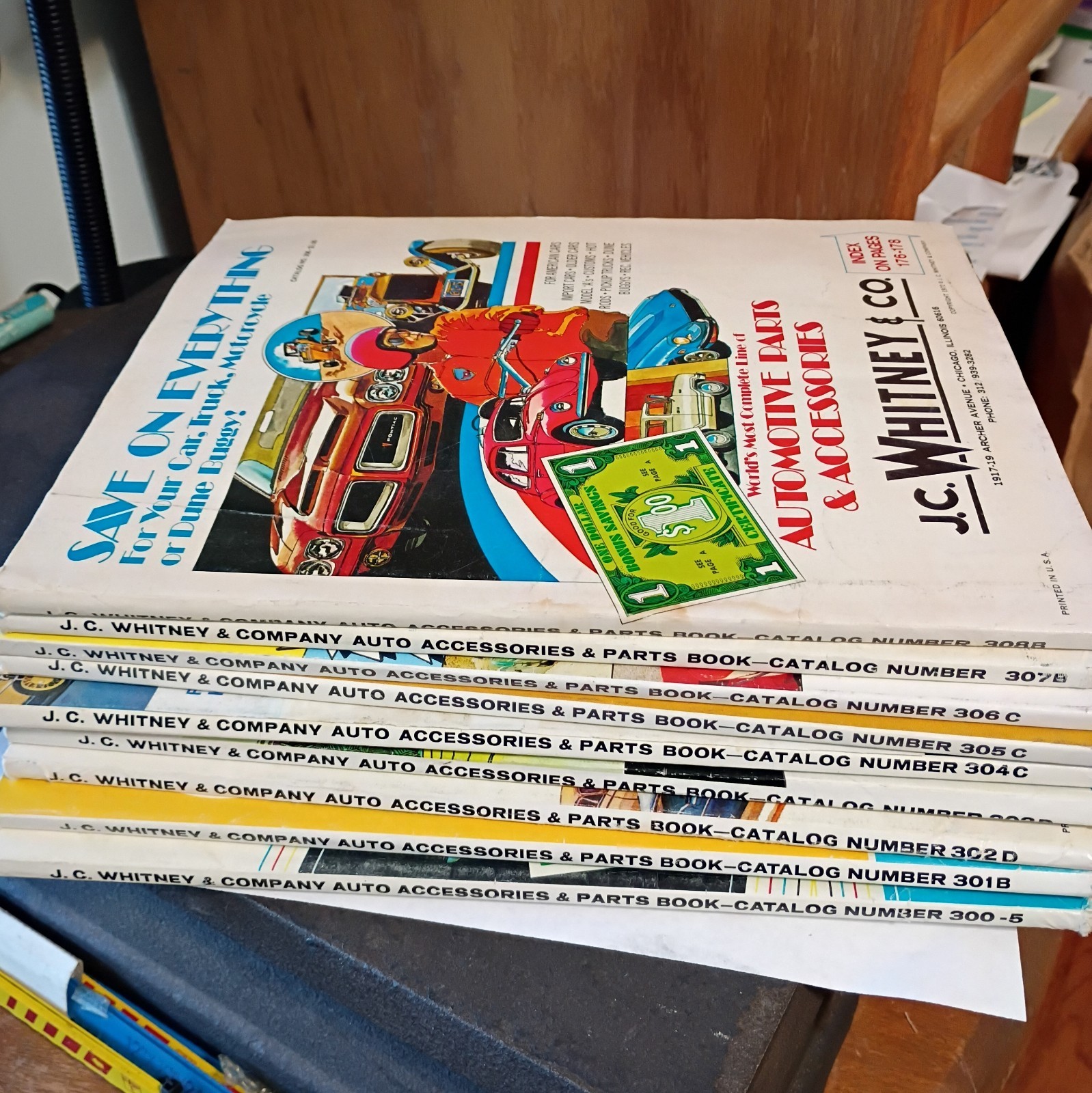 Vtg J C Whitney & Co Auto Parts Accessories Catalog 1972 Books Cat. #\'s 300-308