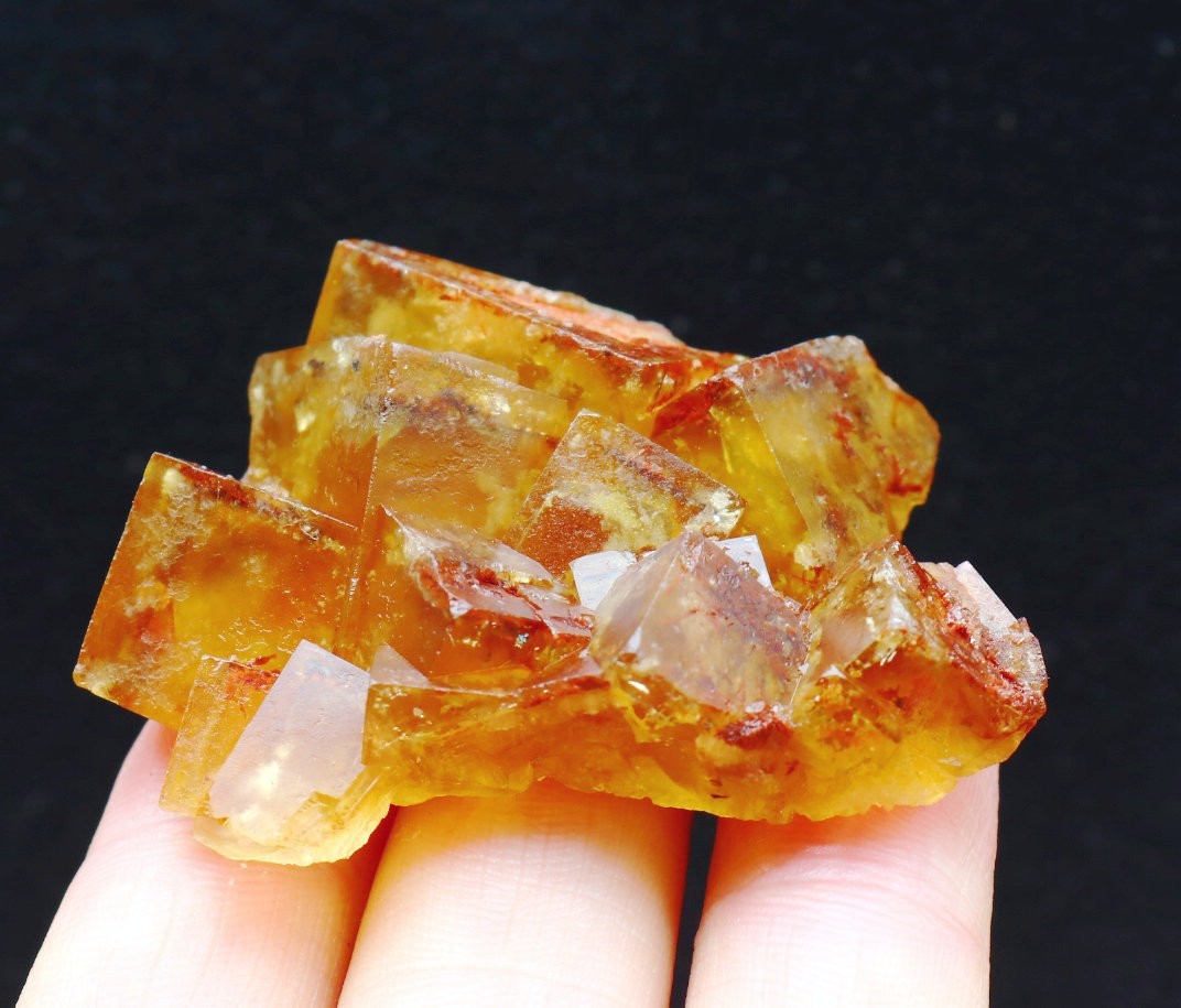 51g Natural yellow Phantom Cubic fluorite mineral specimen/Beijing