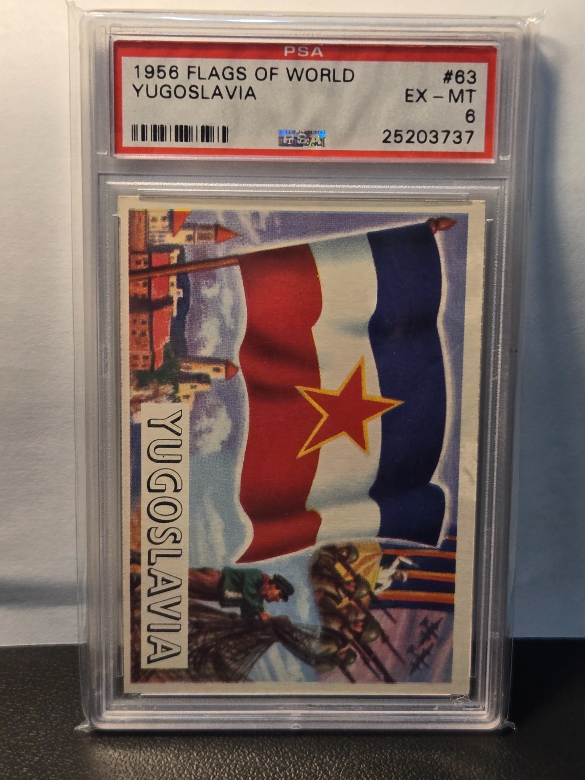 1956 FLAGS OF WORLD #63 YUGOSLAVIA PSA 6                   O33