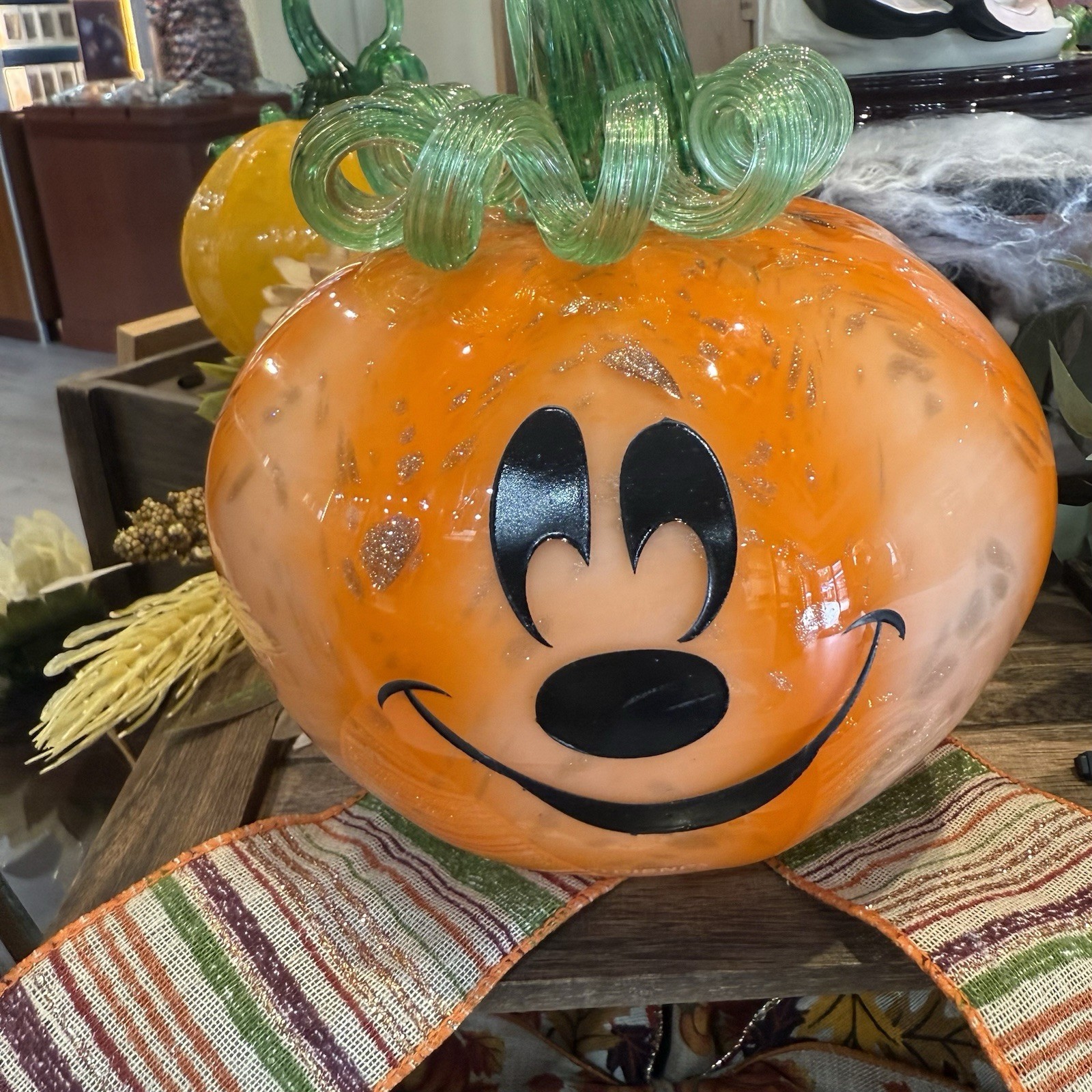 Disney Parks 2026 Happy Halloween Mickey Mouse Glass Pumpkin Arribas Brothers