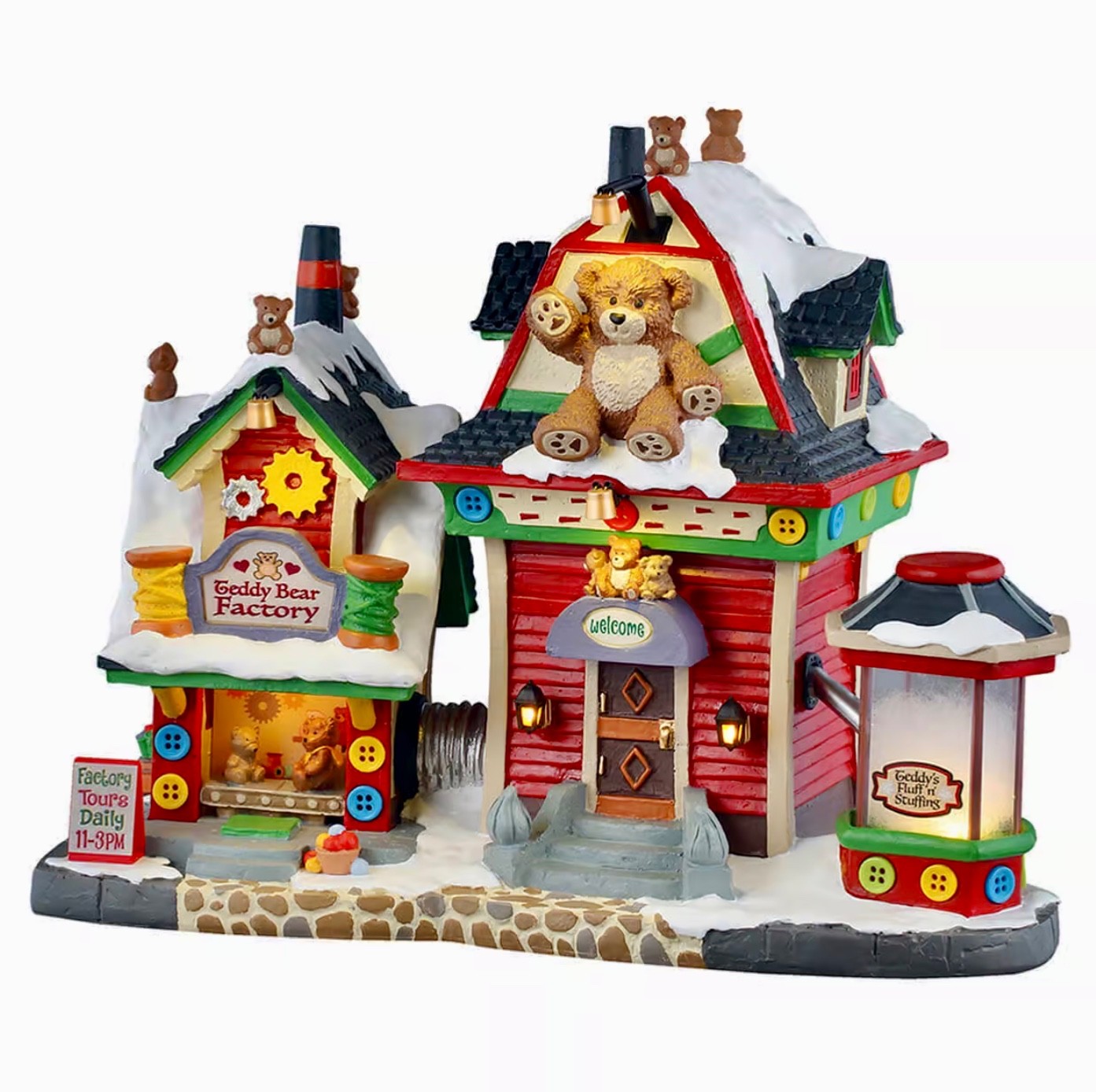 NEW 2025 LEMAX TEDDY BEAR FACTORY LIGHTED CHRISTMAS BUILDING #55312