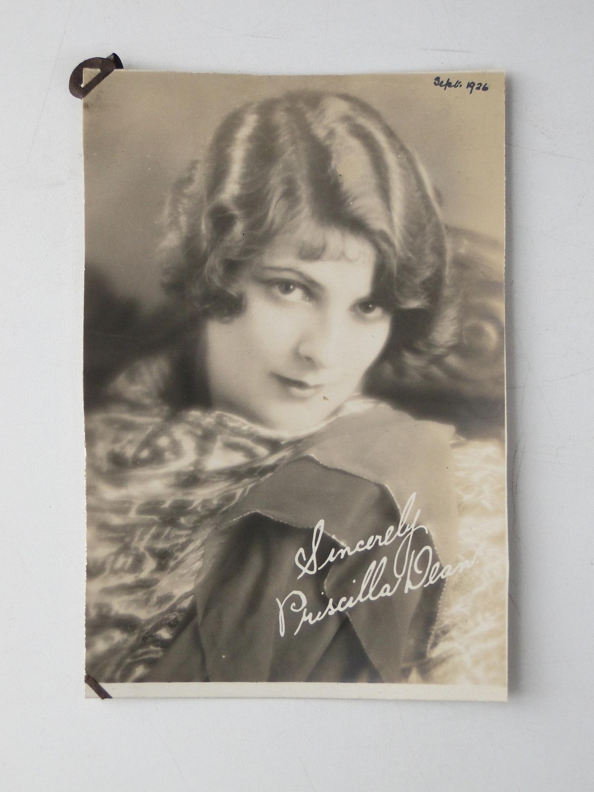 Priscilla Dean Actress Portrait 1926 VTG Photo Printed Signature