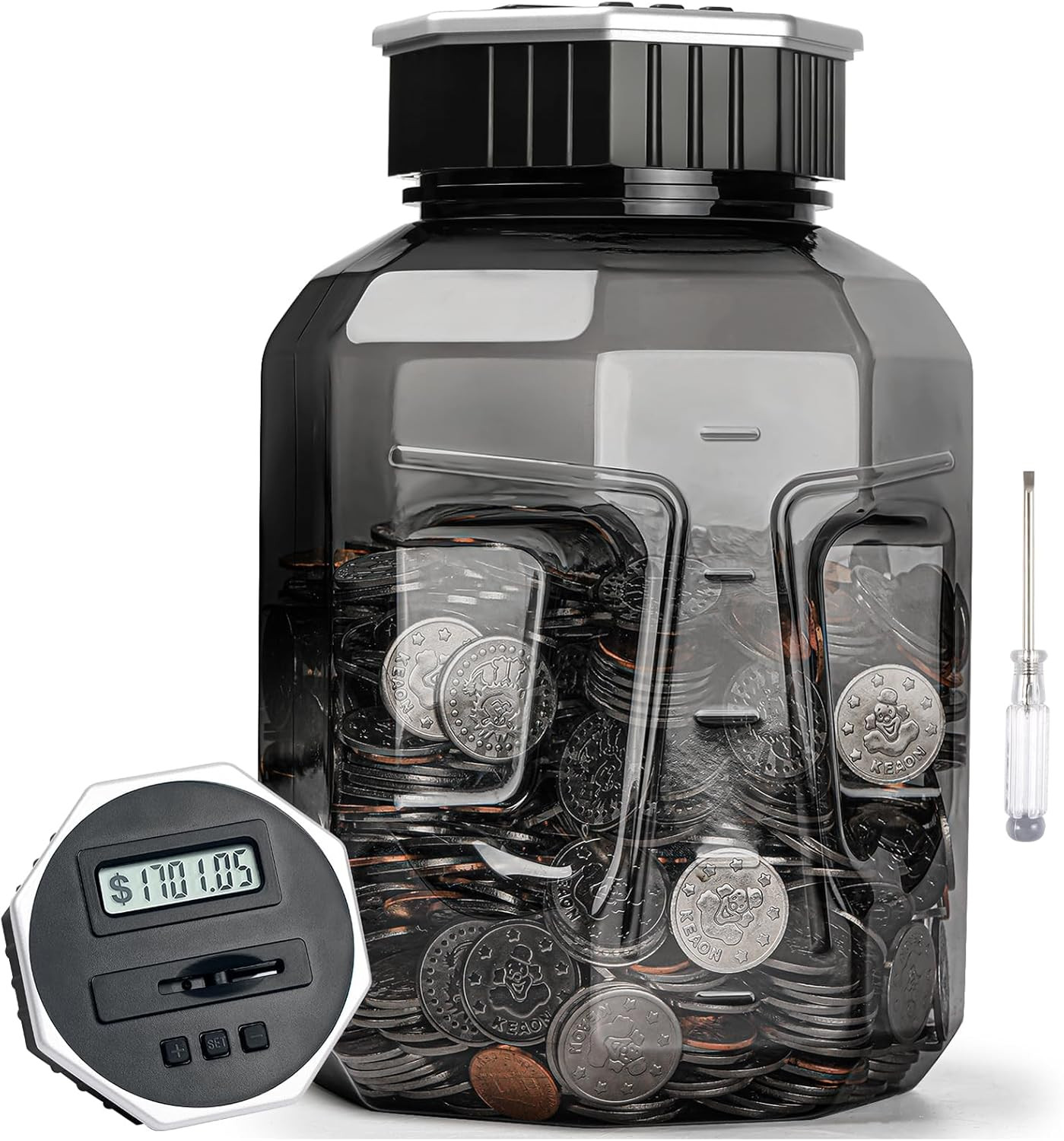 X-Large Piggy Bank for Adults Kids, Digital Coin Counting Bank with LCD Counter X-Large Piggy Bank for Adults Kids, Digital Coin Counting Bank with LCD Counter