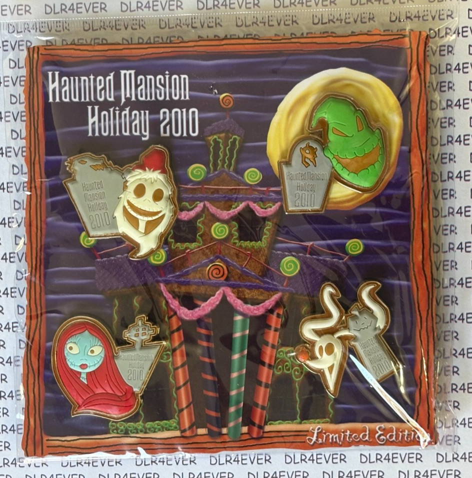 DLR-Haunted Mansion Holiday 2010-Gingerbread Collectors 4-Pin Set  LE500 PP79765
