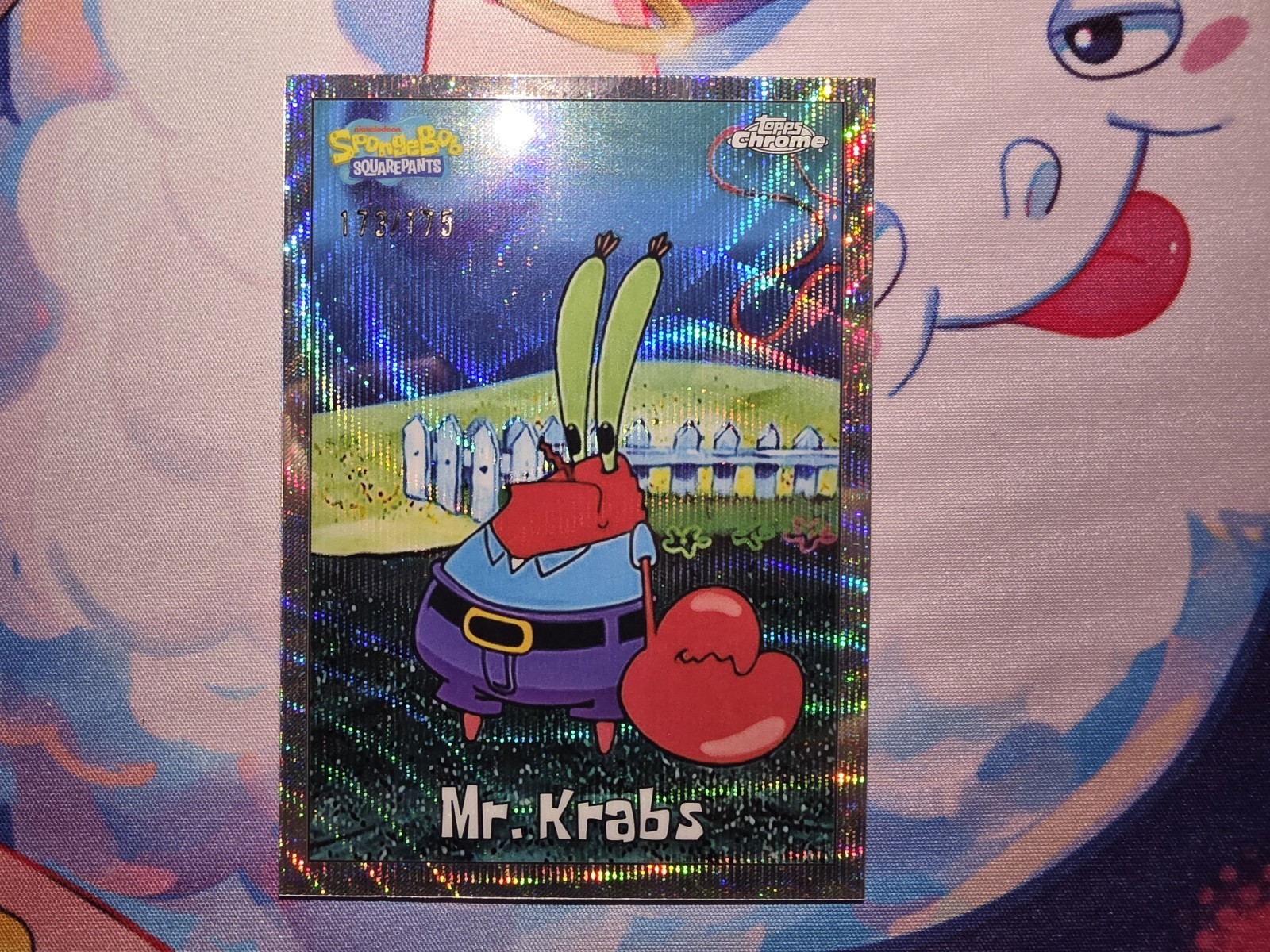 2025 Topps Chrome SpongeBob Mr. Krabs Silver Wave Refractor /175