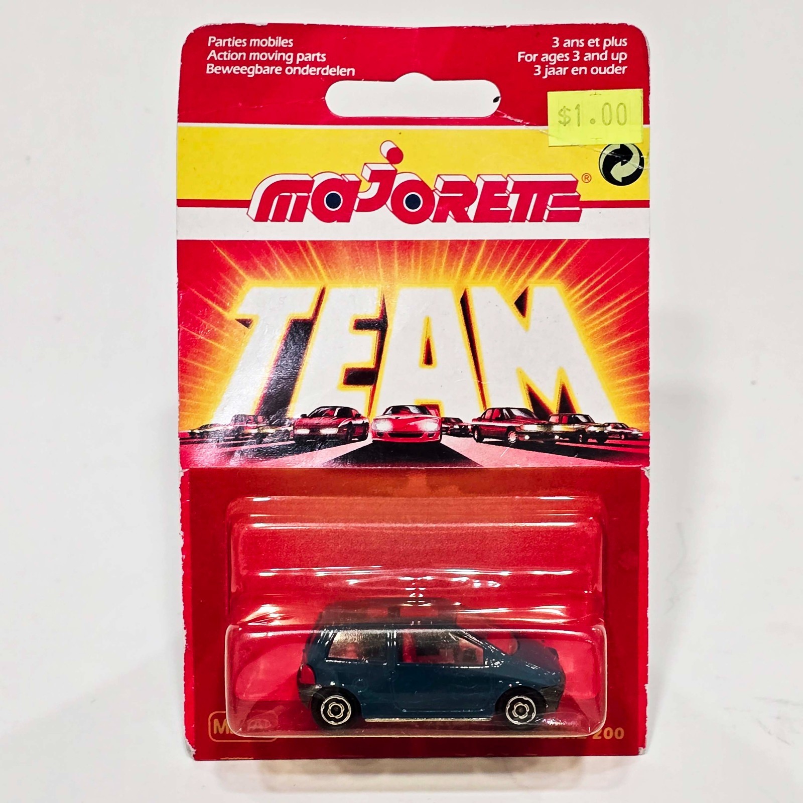 Vintage Majorette 206 1994 Renault Twingo / Dark Blue / Rare HTF Open Roof New
