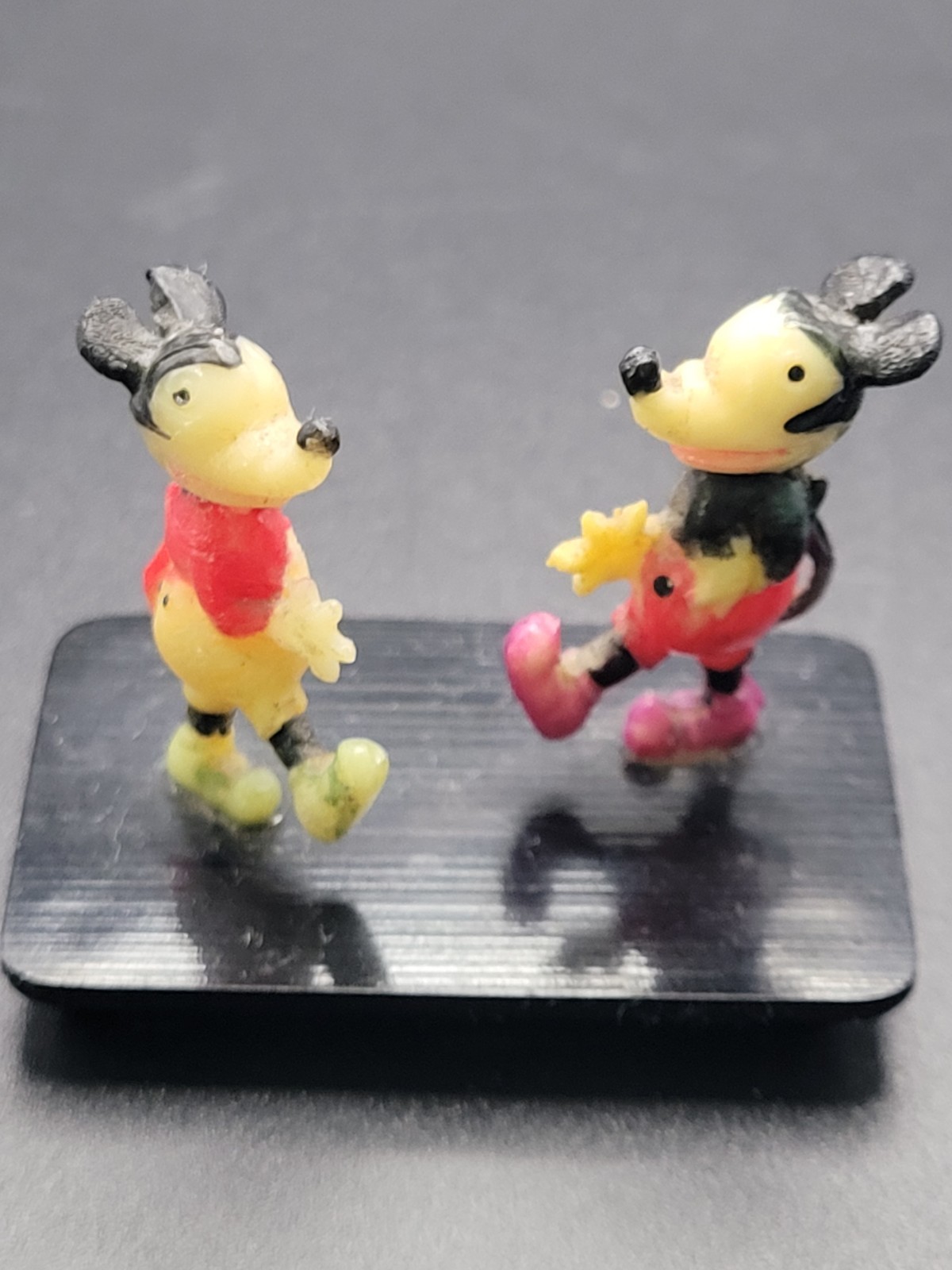 Mickey & Minnie Antique 1930s Japan Disney Celluloid/Bakelite Mini Figurine RARE