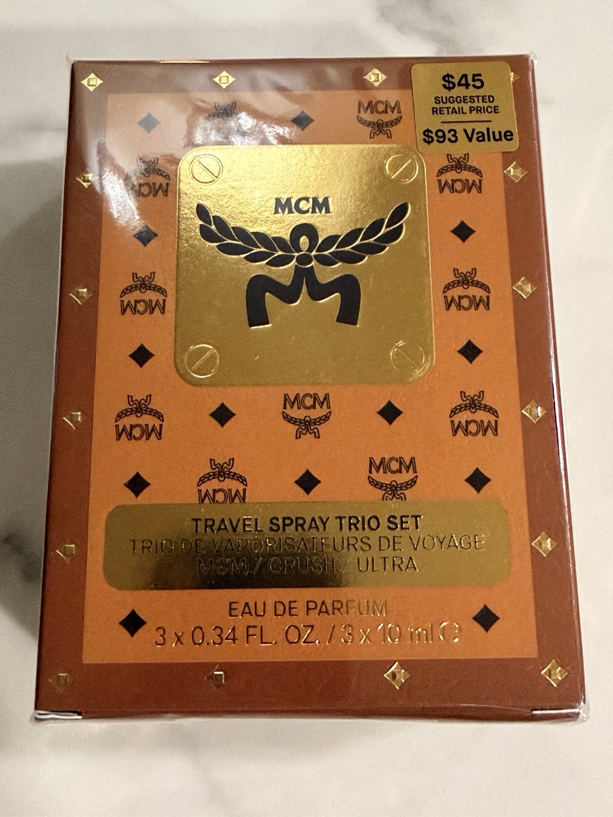 MCM Travel Spray Trio Set Womens 3x10ml Brown New Fragrance Gift Set
