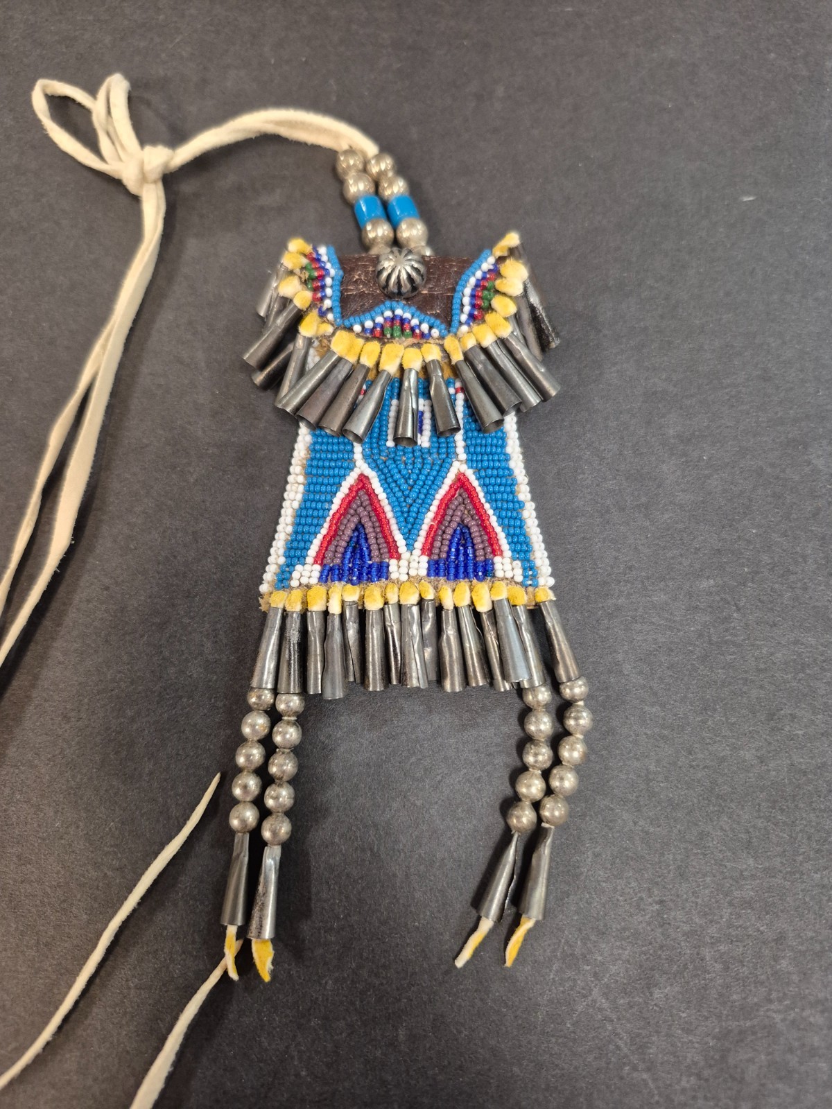 Native American Beaded Leather Pouch