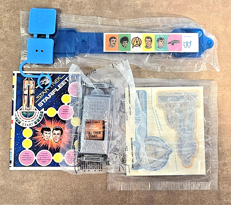 VTG 1979 Lot McDonald\'s Star Trek NAVIGATION BRACELET & Iron-on Happy Meal Toys