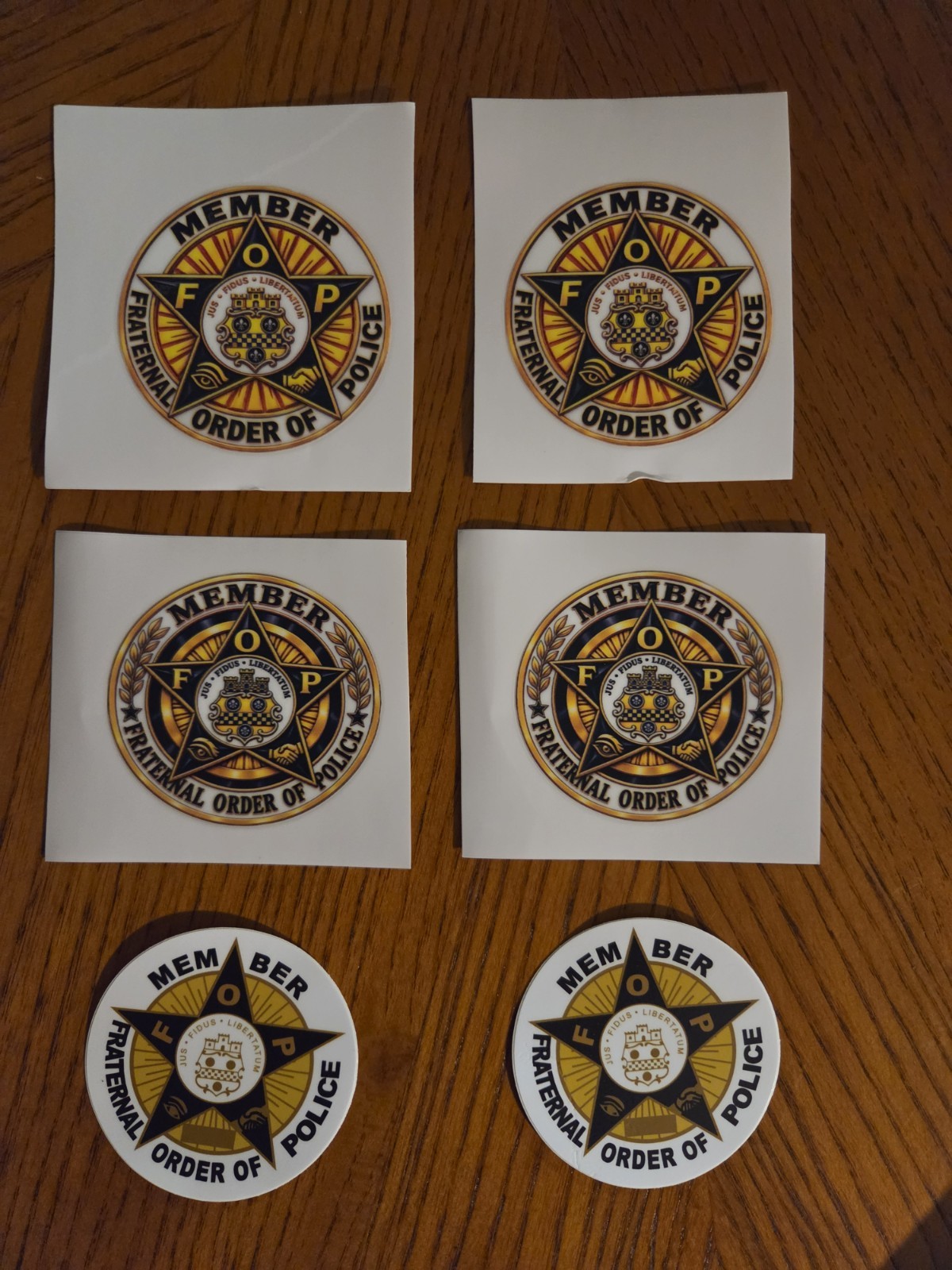  6 Pc - F.O.P - POLICE Supporter Lot - UV Vinyl Decals 