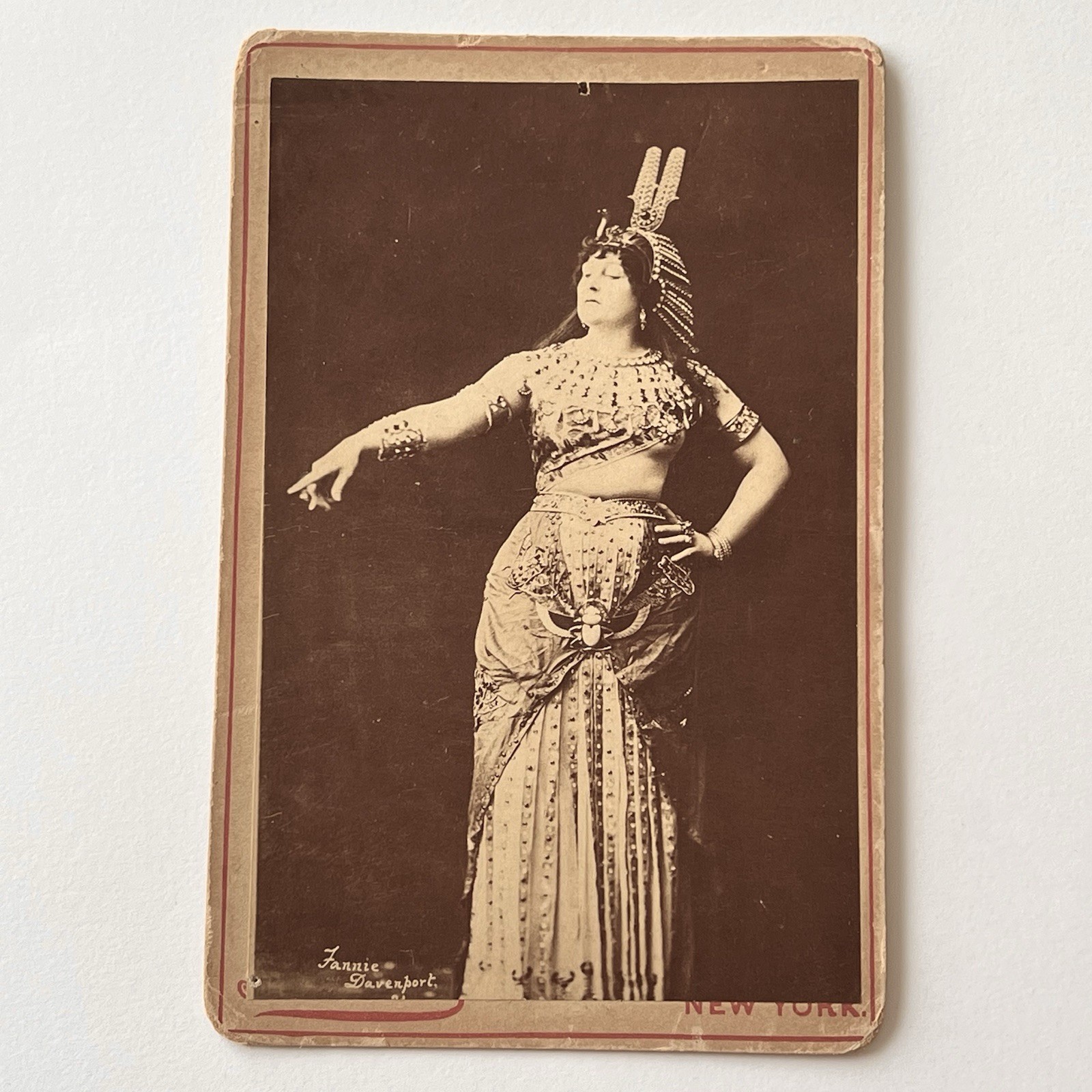 Antique Cabinet Card Photograph Beautiful Woman Fannie Davenport Cleopatra