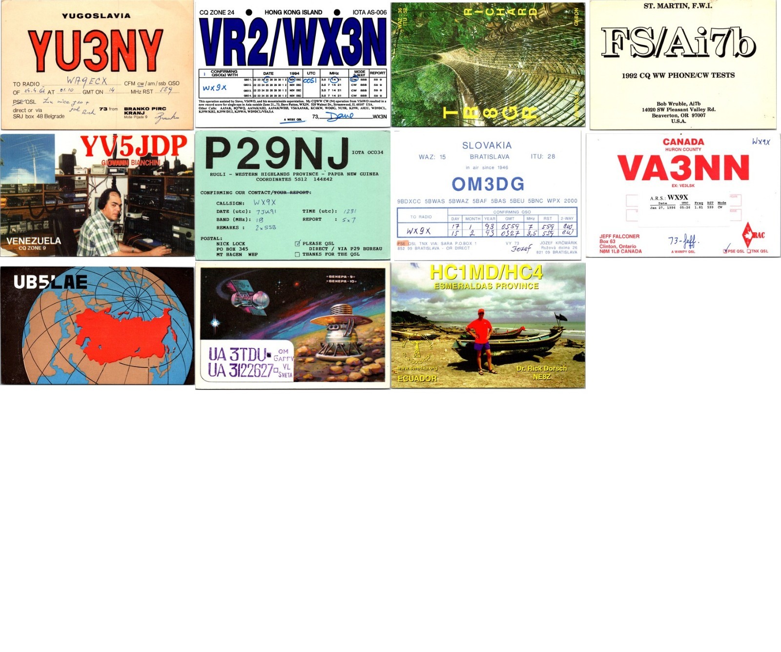 200 Vintage QSL Cards International DX Ham Radio Collection Large Lot