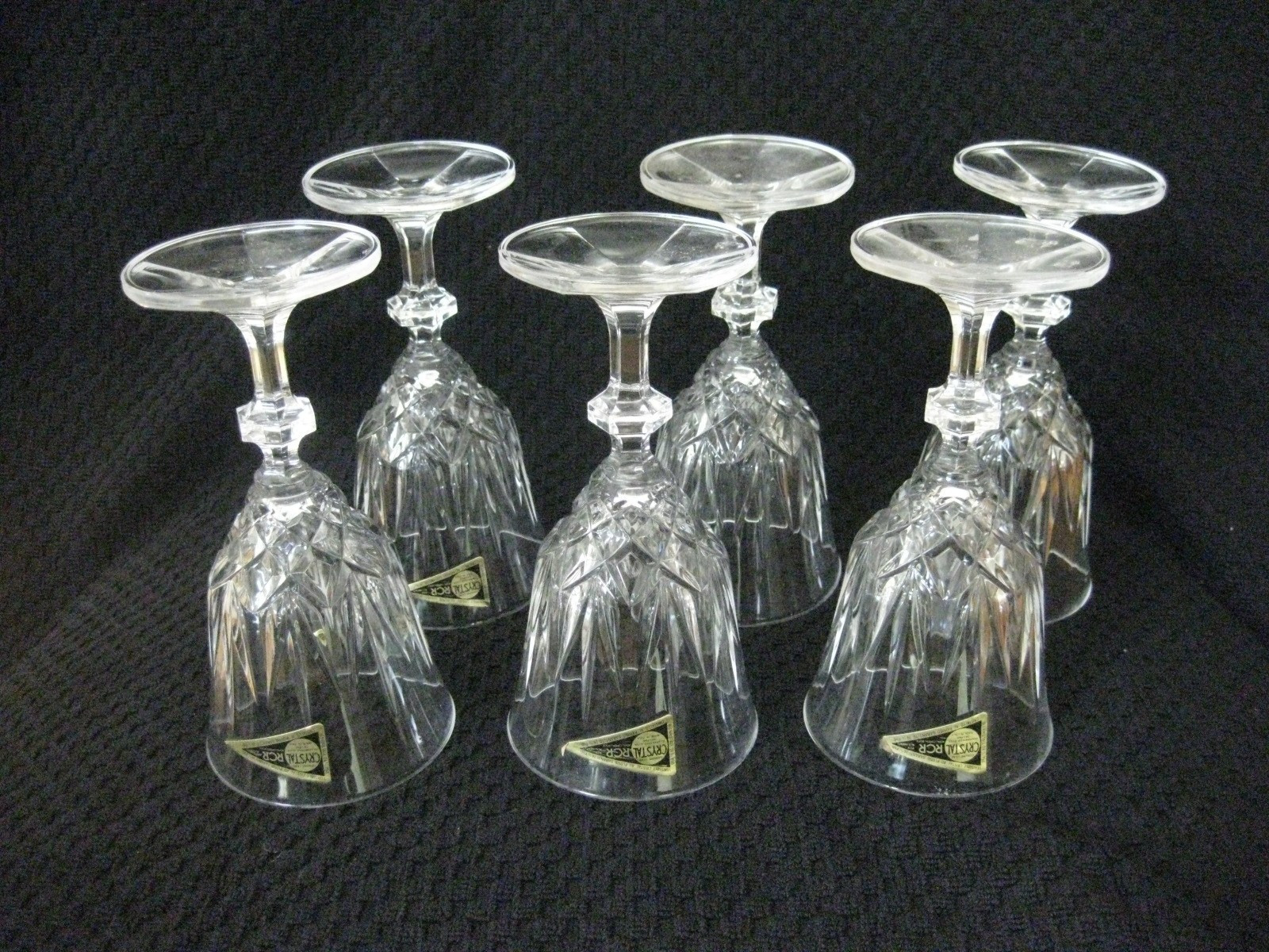 Vintage Italian Cut Crystal Wine Glasses ~ Set of 6 Pre-Owned 