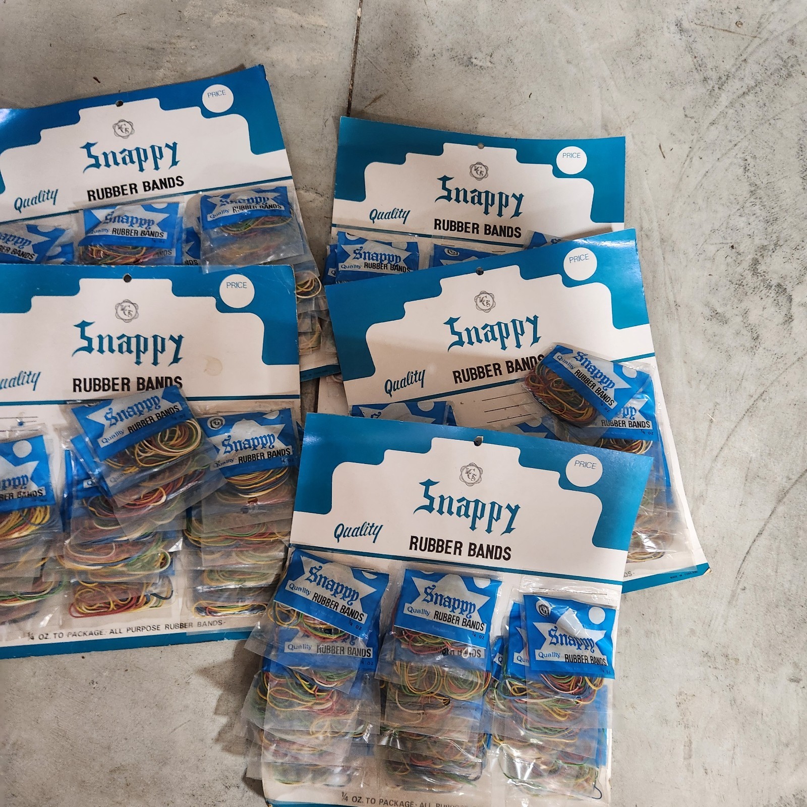 Vintage Snappy Rubber Bands Store Display Lot Of 5 C15