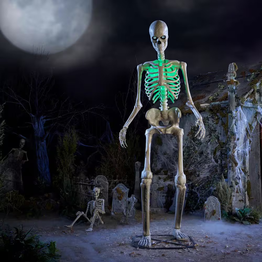 12 FT Animated Giant-Sized LED App Controlled Skelly with LCD eyes Halloween