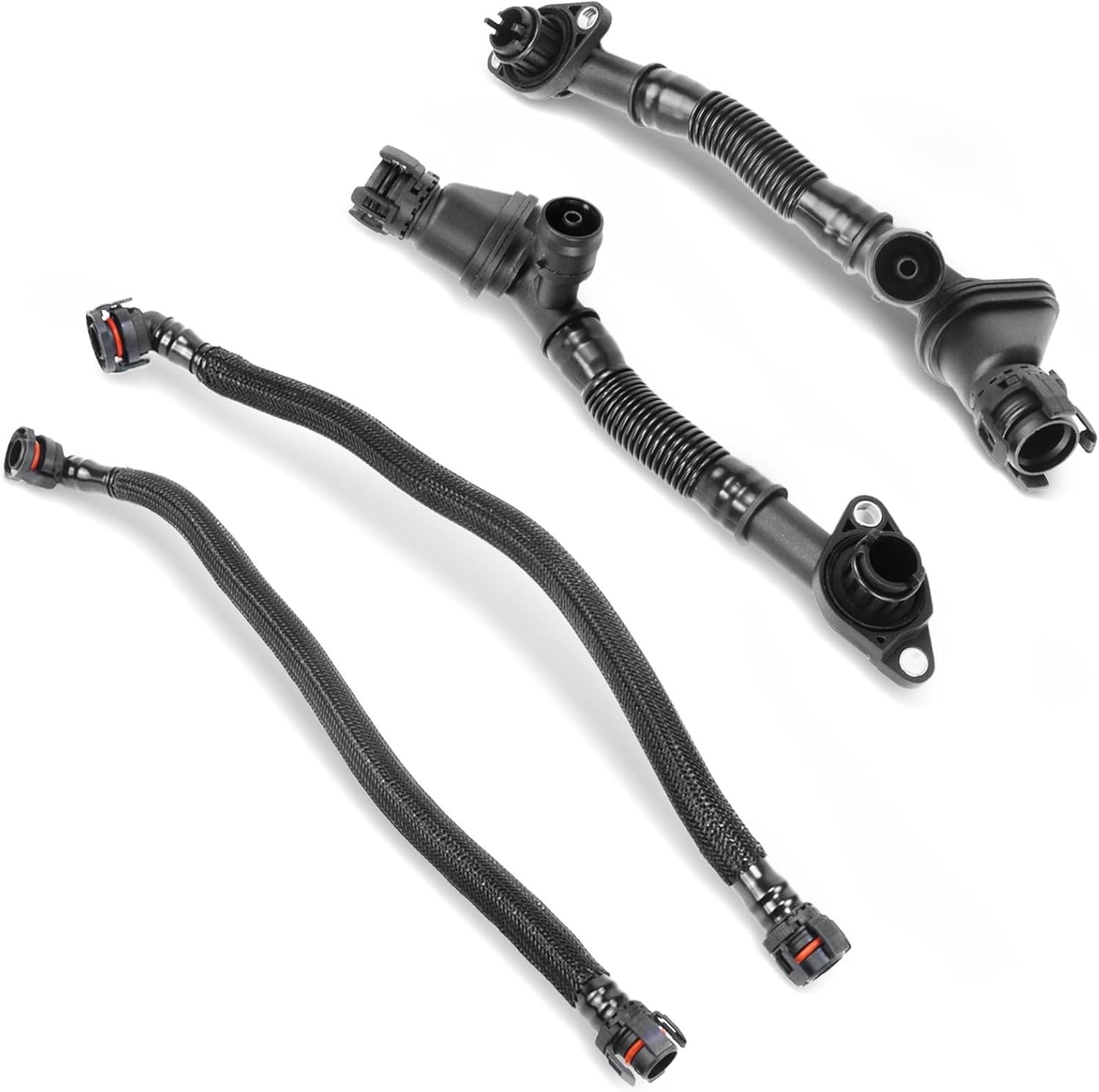 4-Piece Crankcase Vent Hose Kit Compatible with Select BMW 550i 650i 750i 750Li 4-Piece Crankcase Vent Hose Kit Compatible with Select BMW 550i 650i 750i 750Li