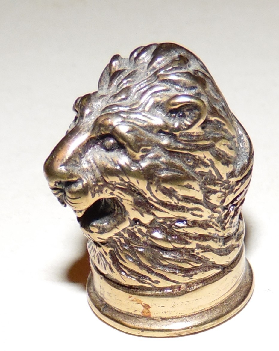 LION~THIMBLE~Signed By:  RICCIO & under Name\